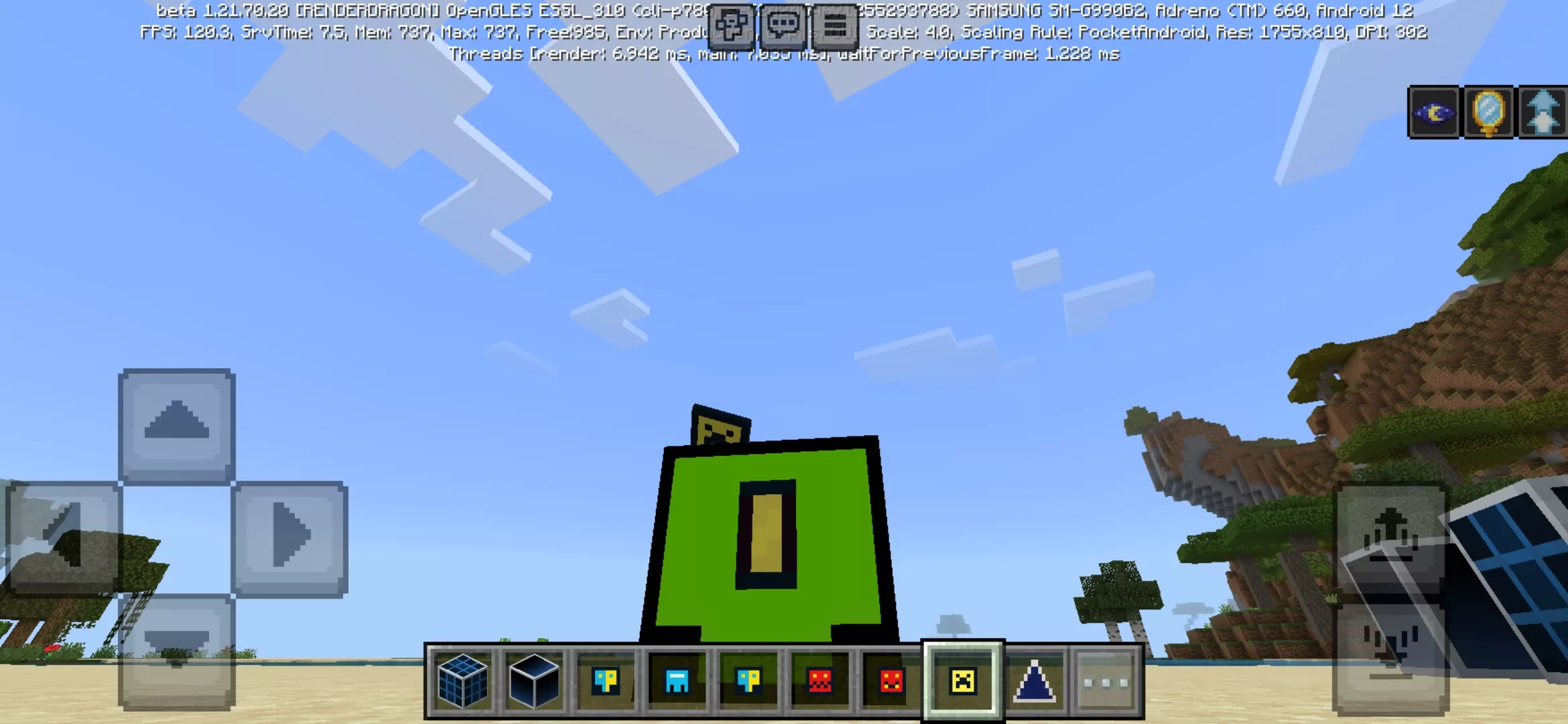 Green from Geometry Dash Mod for Minecraft PE