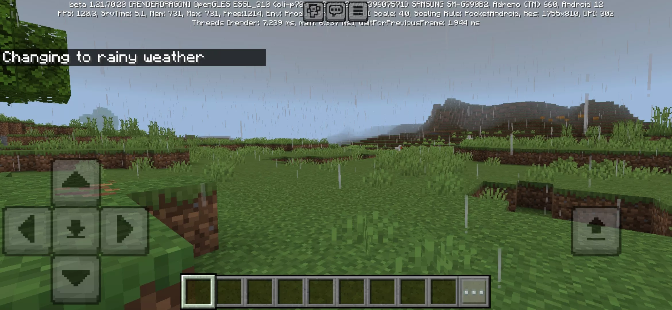 Rainy from Realistic Rain Texture Pack for Minecraft PE