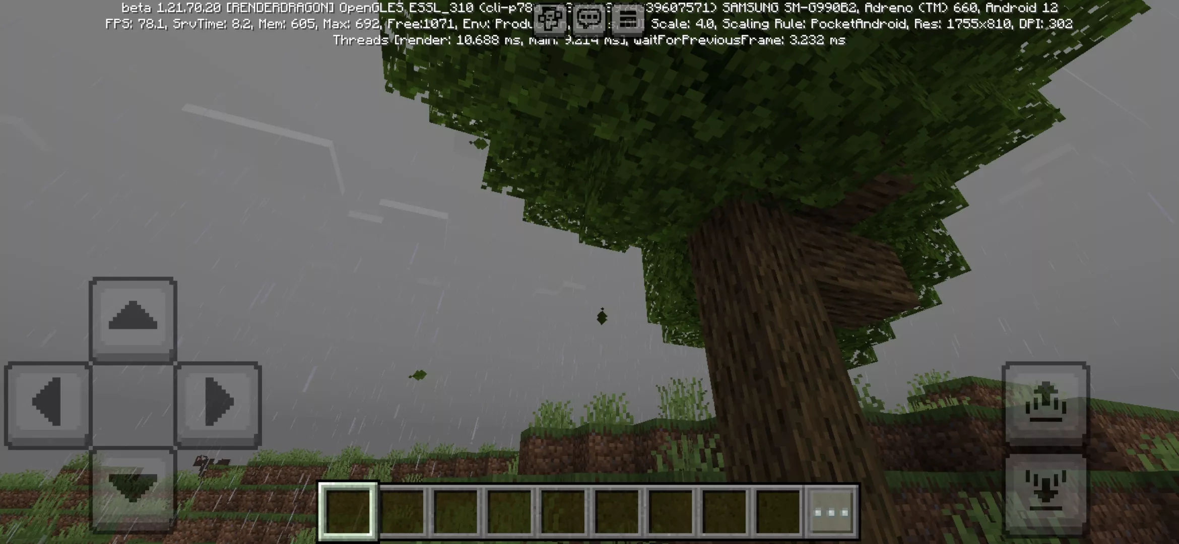 Tree from Realistic Rain Texture Pack for Minecraft PE