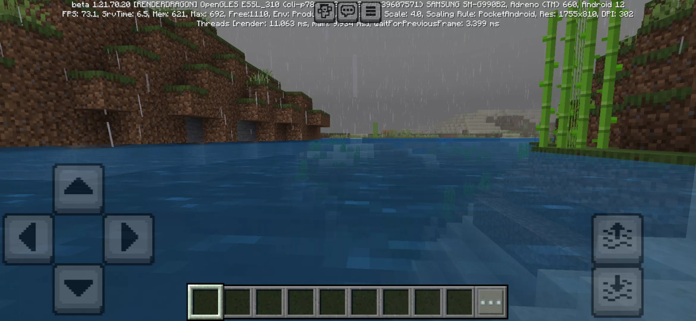 Water from Realistic Rain Texture Pack for Minecraft PE