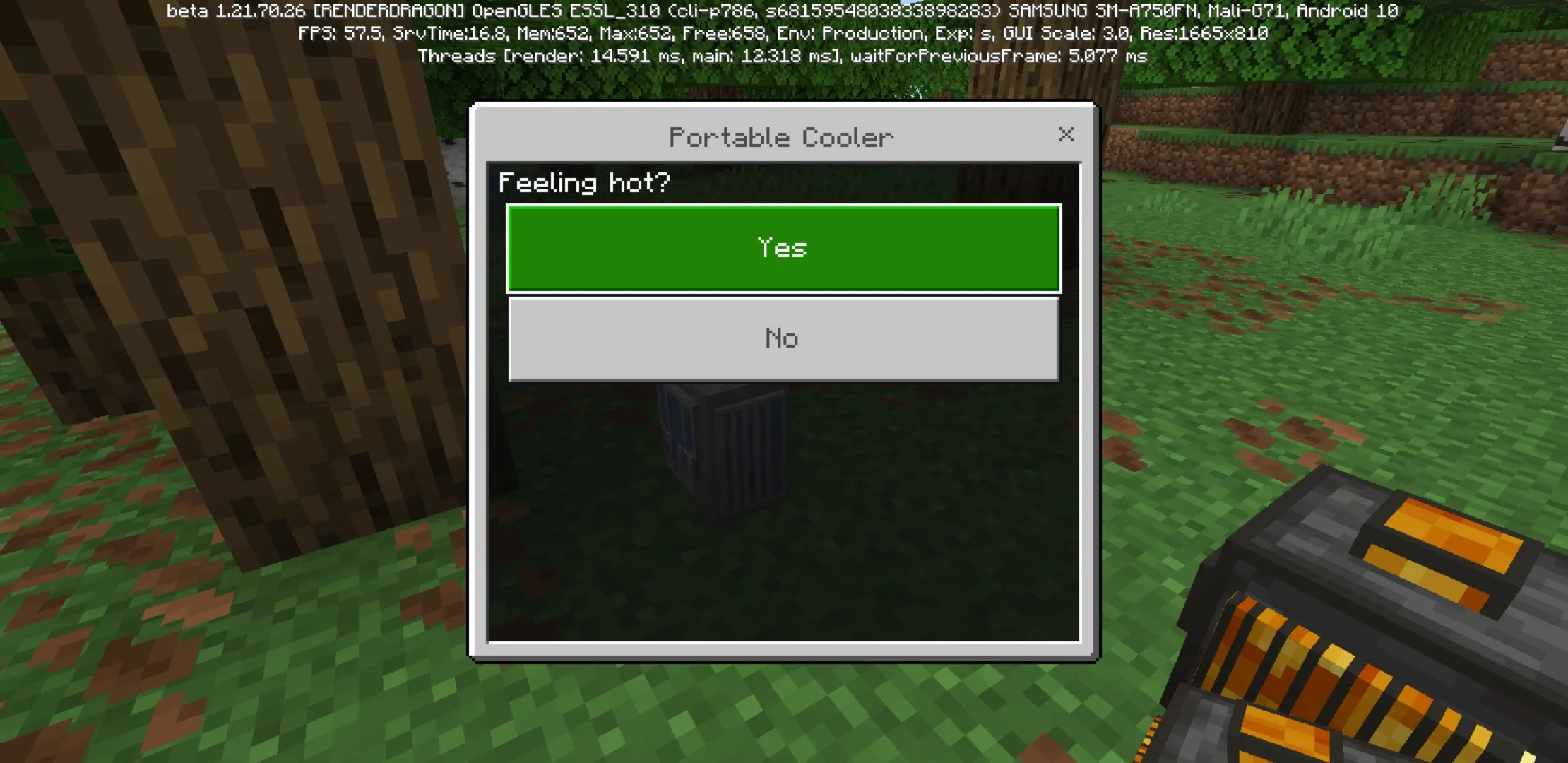 Cooler from Temperature Mod for Minecraft PE