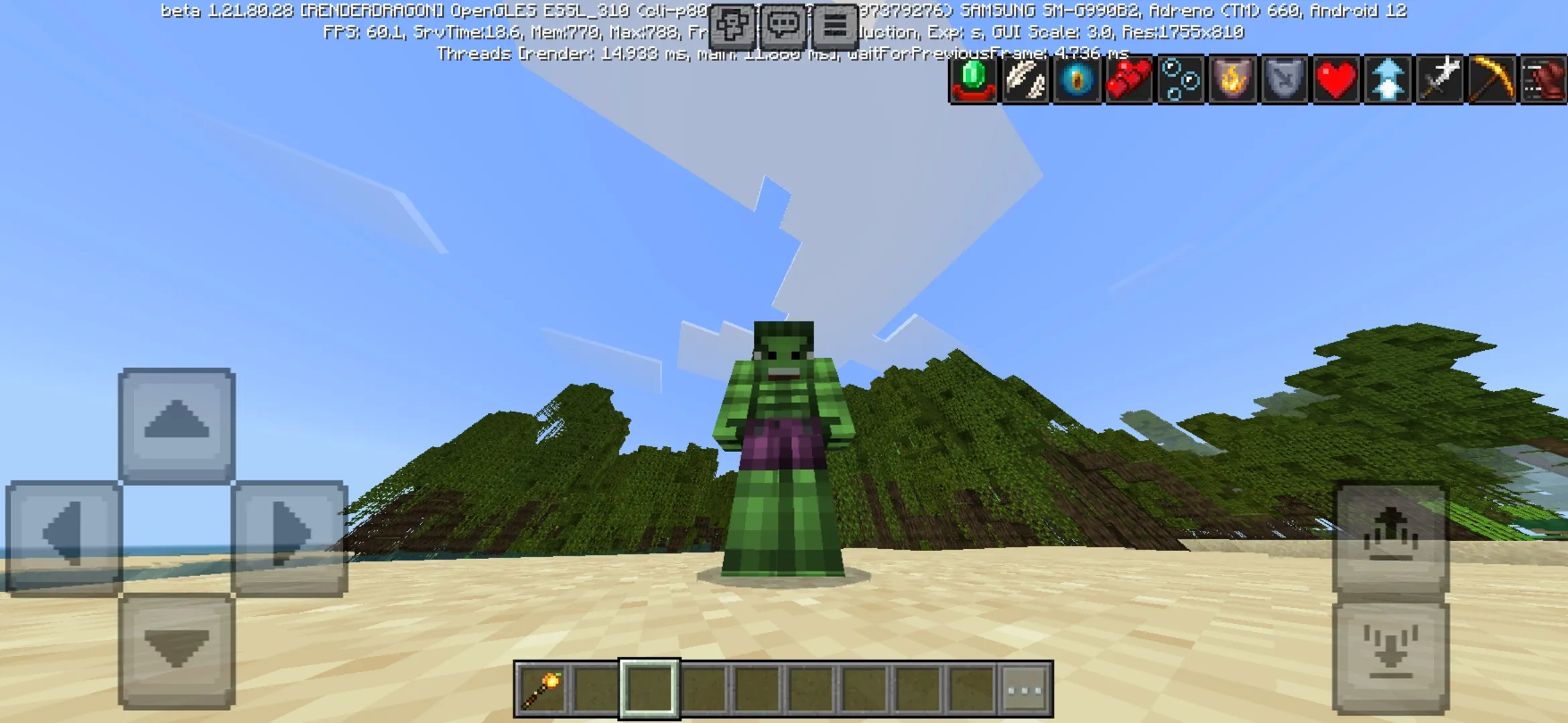 Hulk from Marvel Mod for Minecraft PE