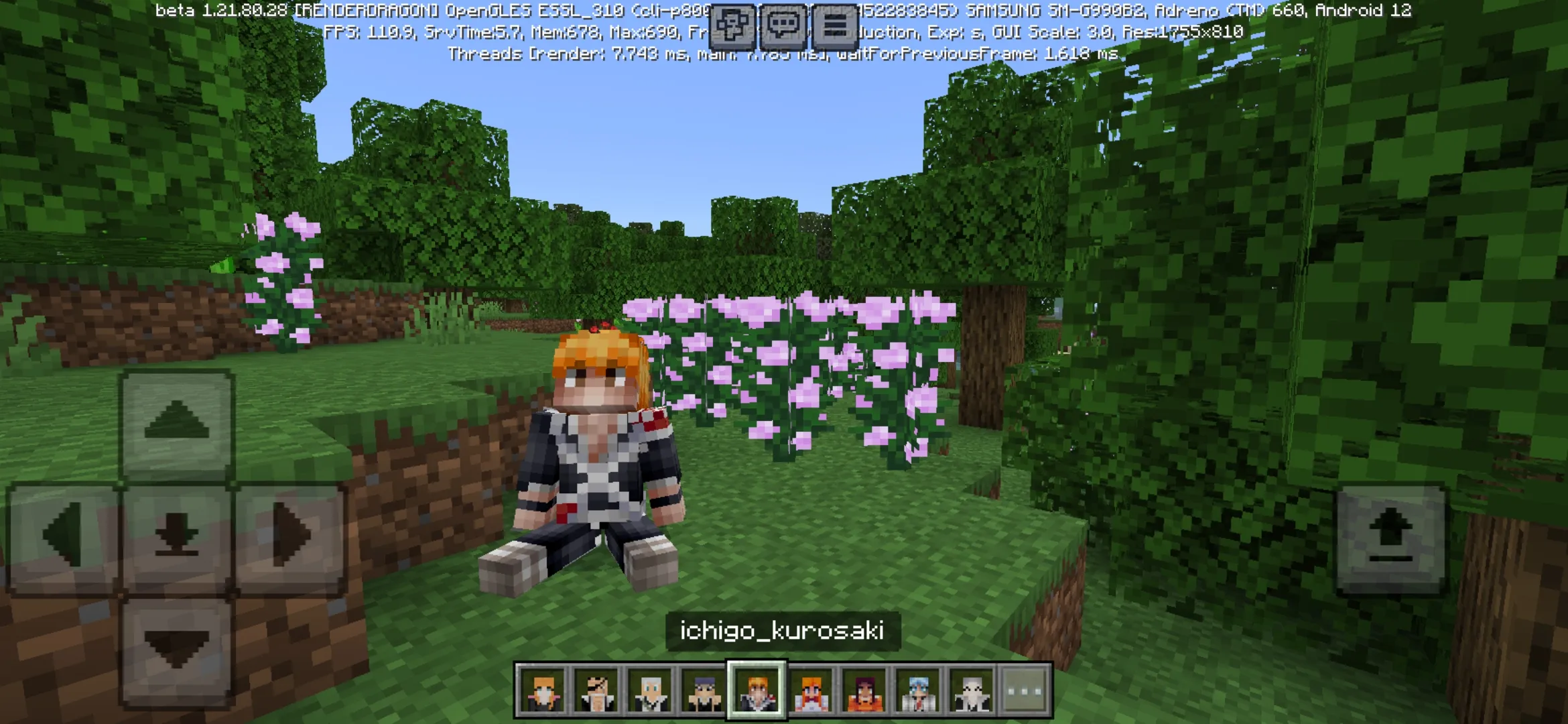 Ichigo from Bleach Mod for Minecraft PE