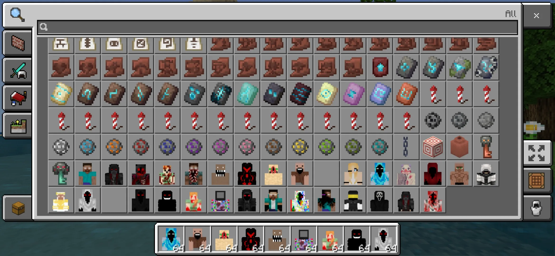 Inventory from Creepypasta from the Fog Mod for Minecraft PE
