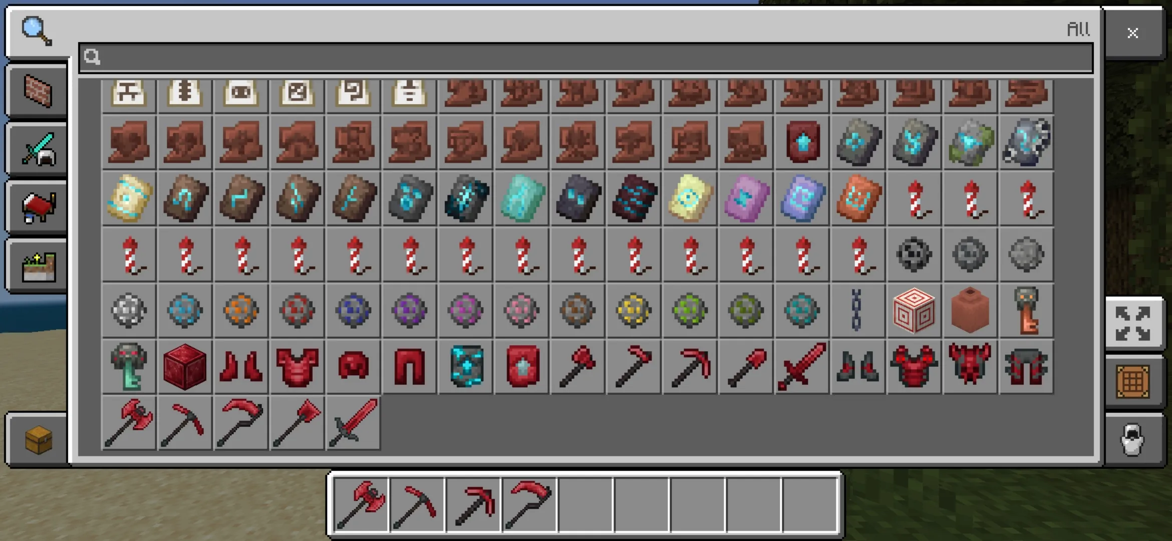 Inventory from Deathnerite Mod for Minecraft PE