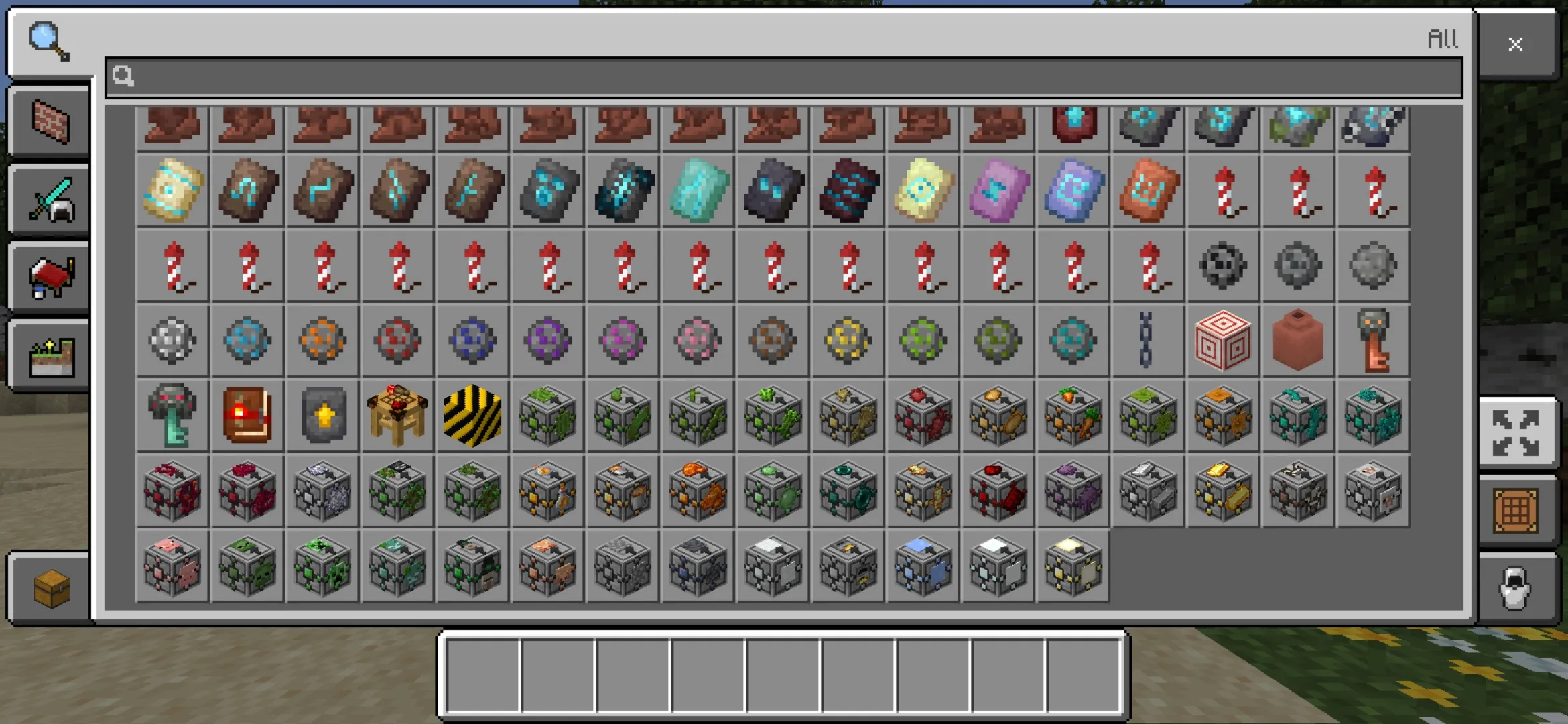 Inventory from Insta Farm Mod for Minecraft PE