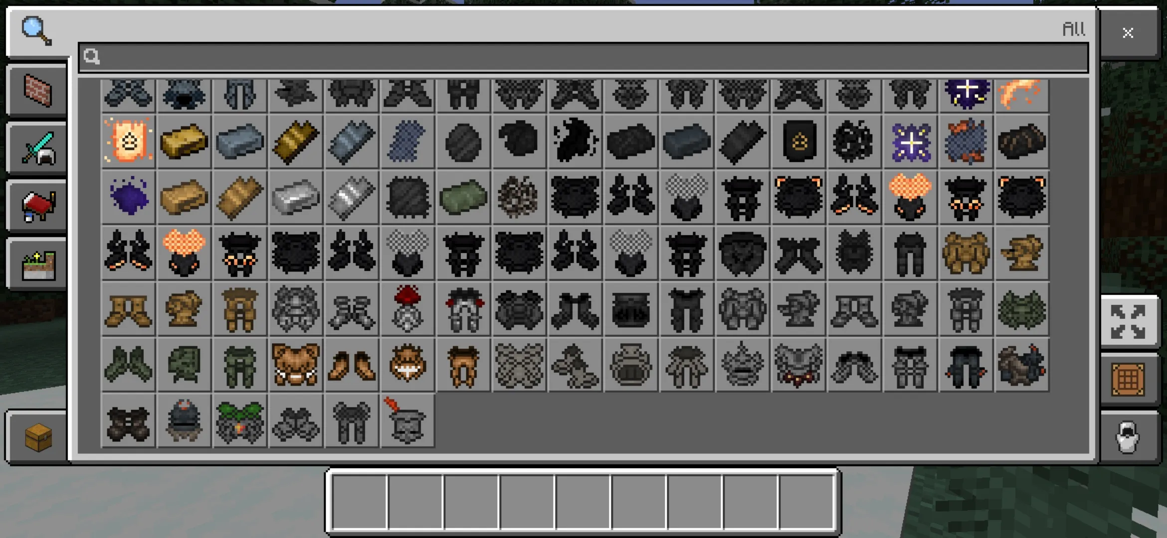 Inventory from Knights Armoury Mod for Minecraft PE