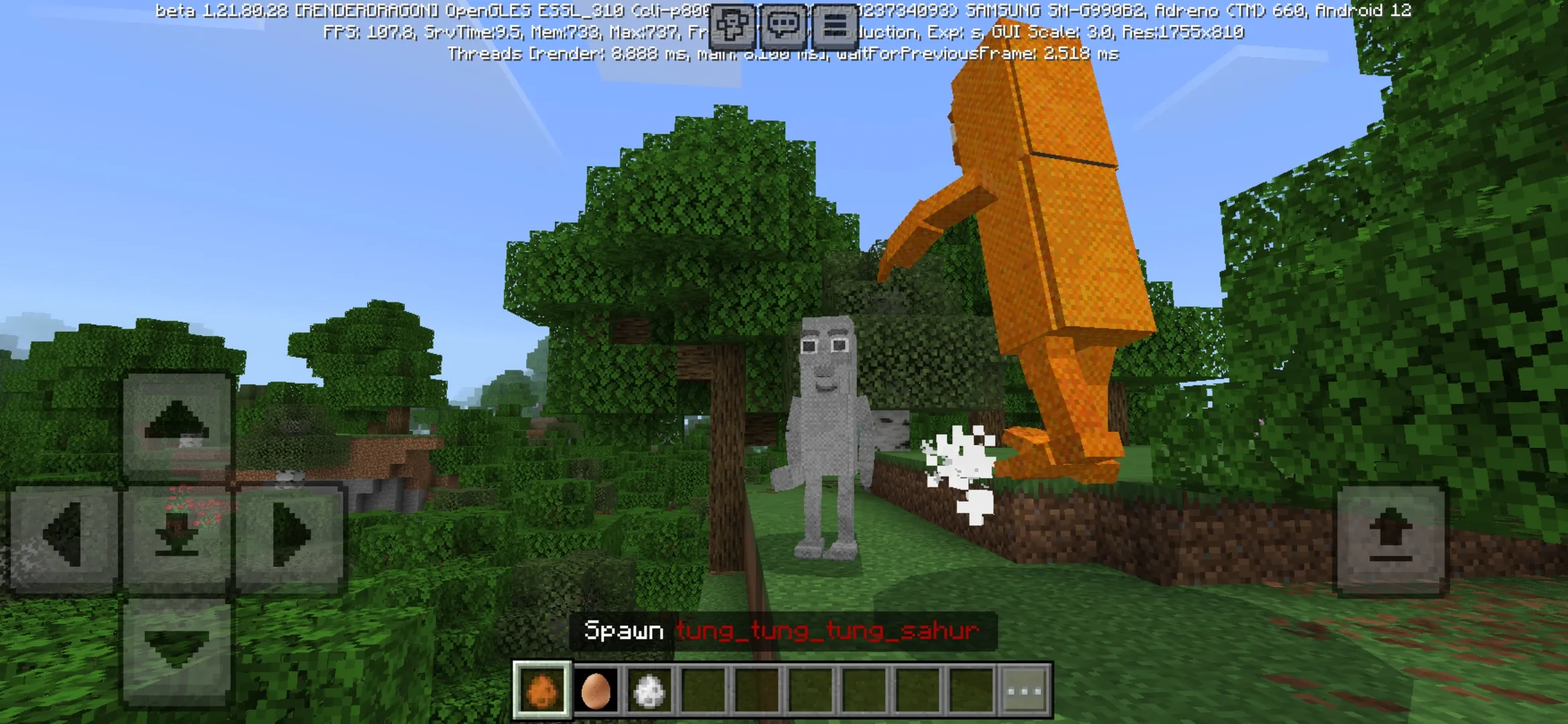 Tung Tung Tung from Meme Mod for Minecraft PE