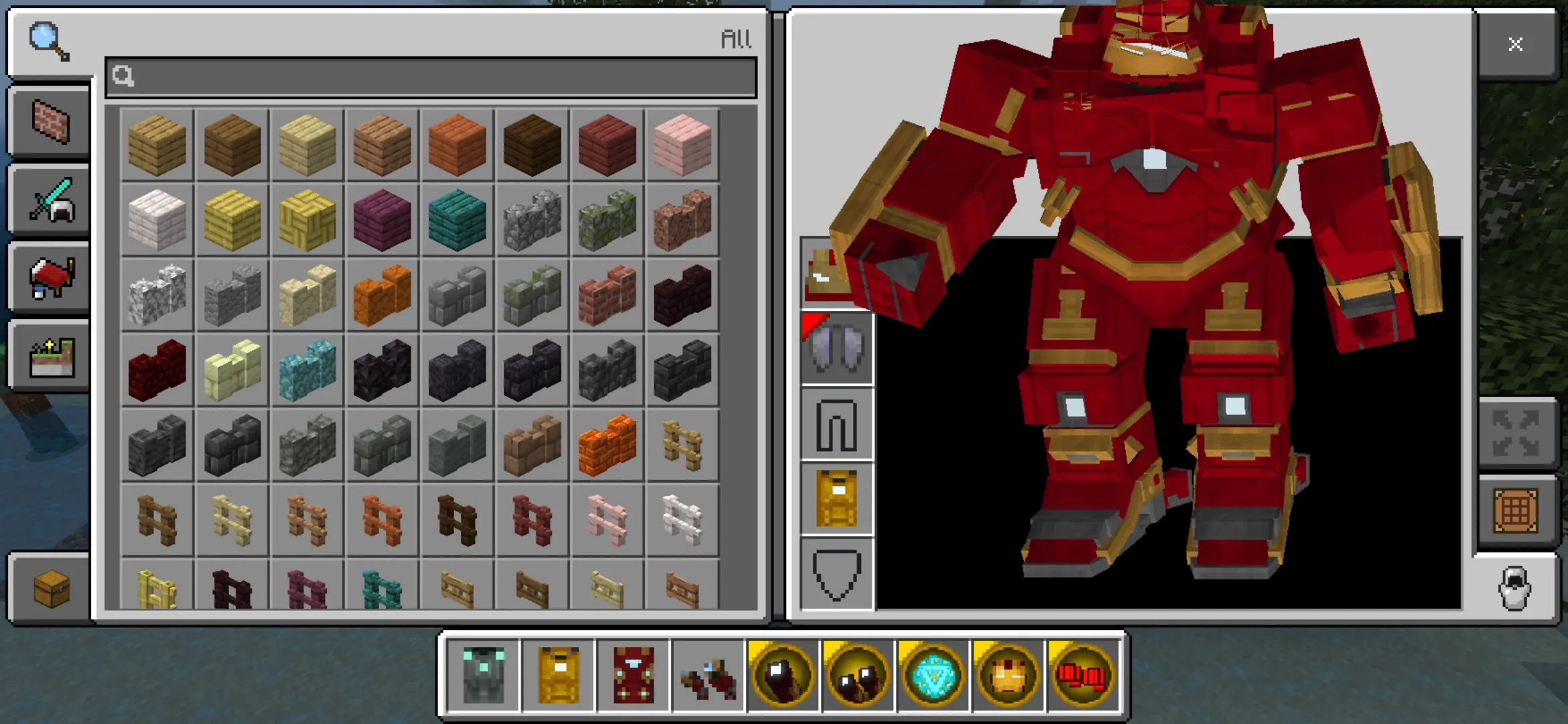 Armor from Iron Man Mod for Minecraft PE