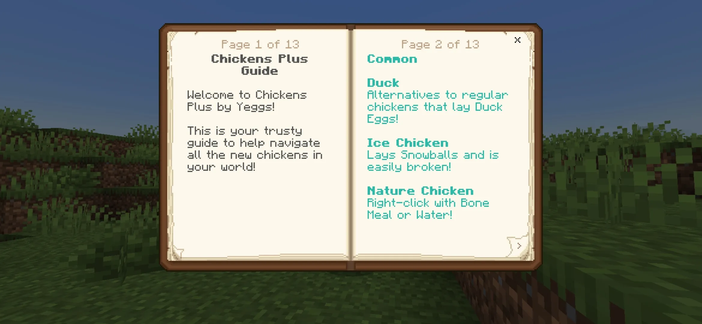 Book from Chicken Mod for Minecraft PE