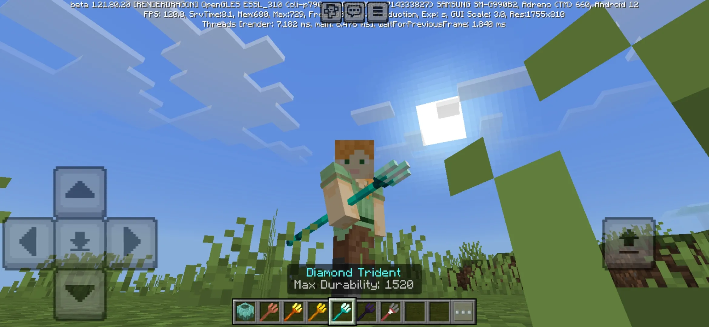 Diamond from New Tridents Mod for Minecraft PE