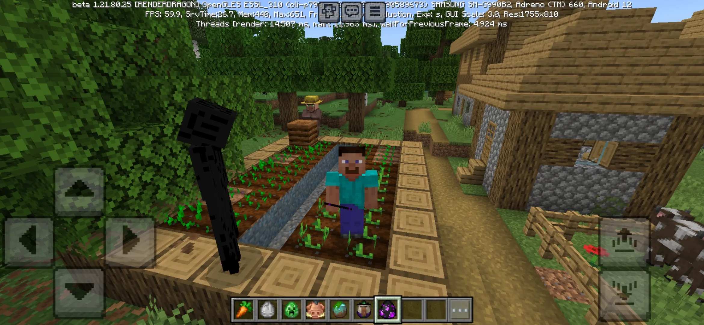 Enderman from Hardworking Farmer Monsters Mod for Minecraft PE
