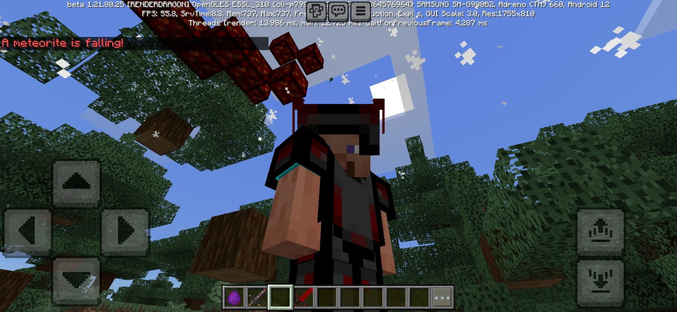 Falling Meteors Mod for Minecraft PE