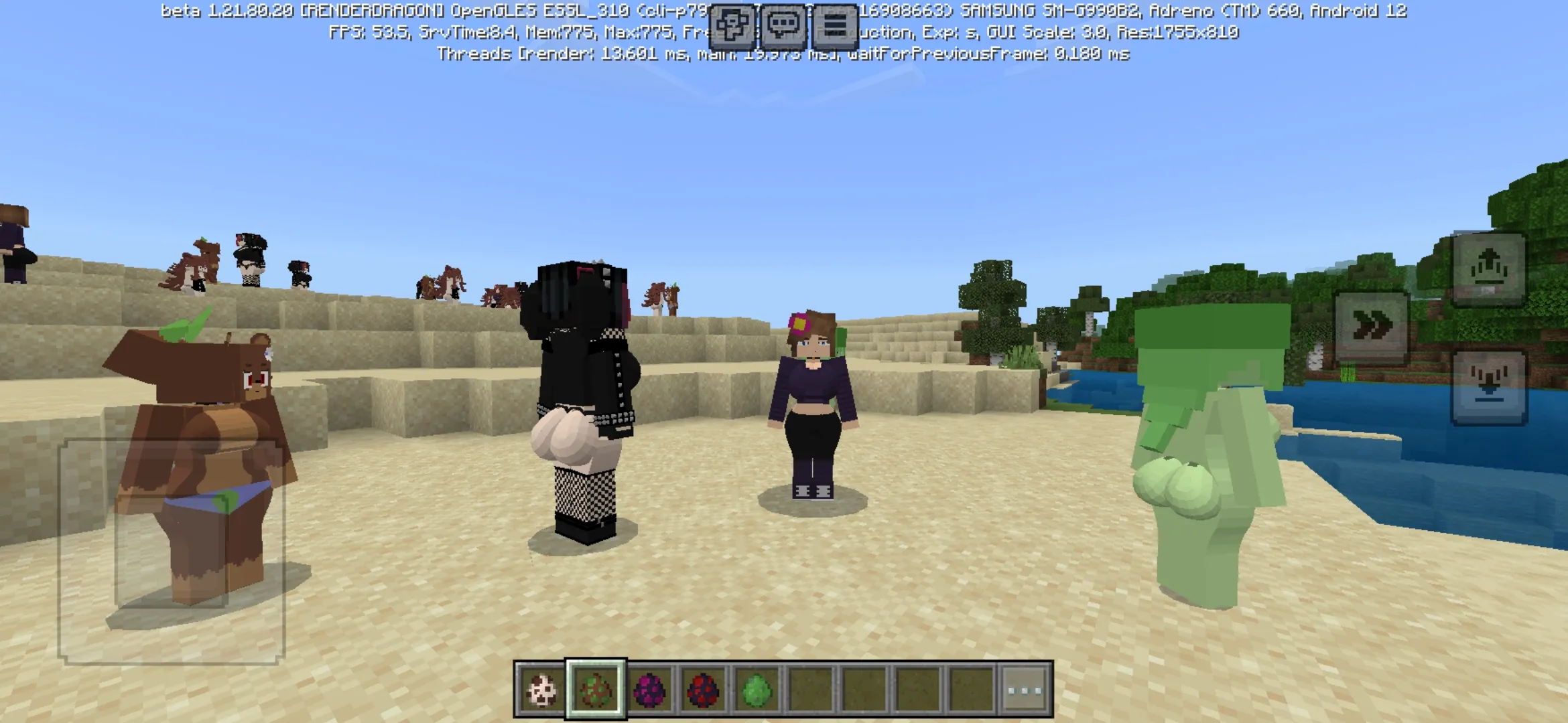 Girls from Slime Girl Mod for Minecraft PE