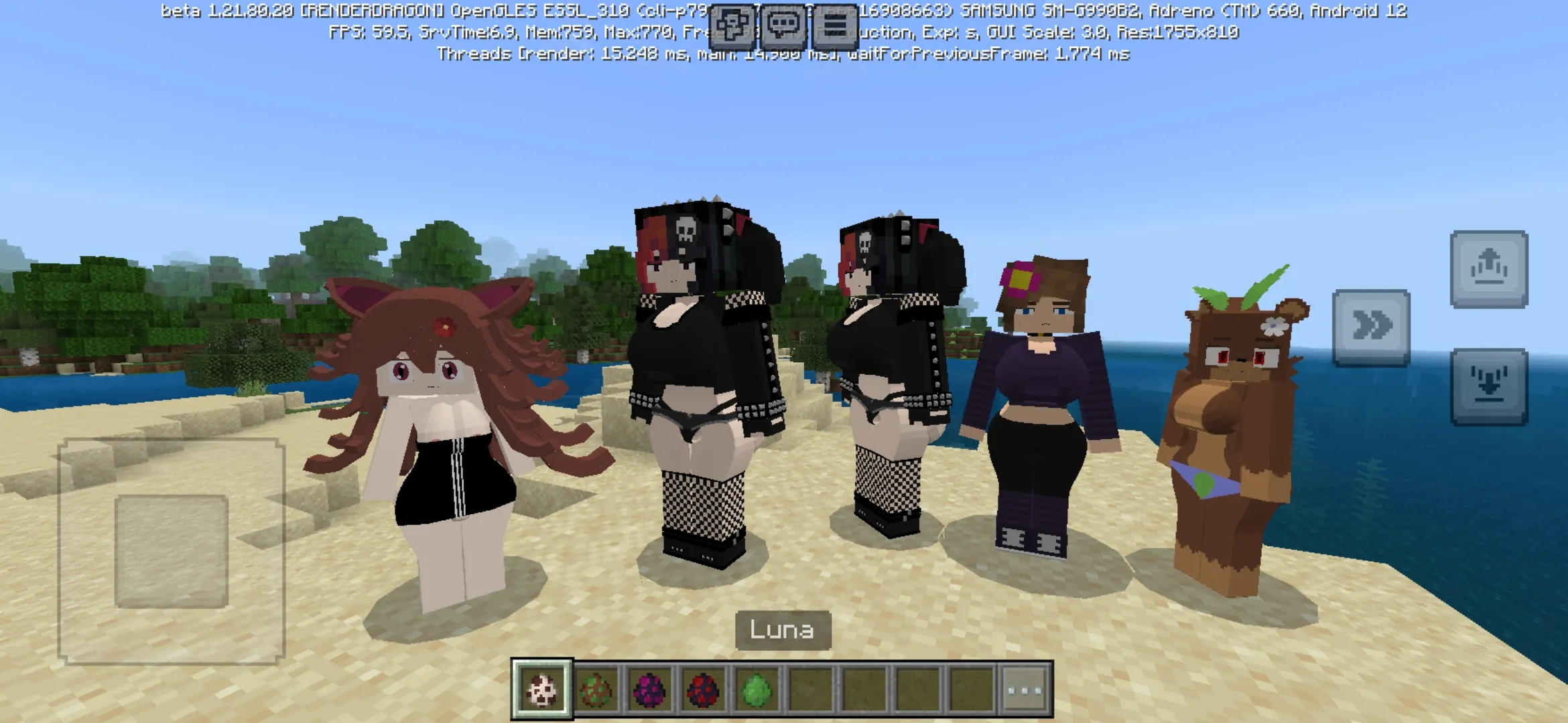 Girls from Ellie Mod for Minecraft PE