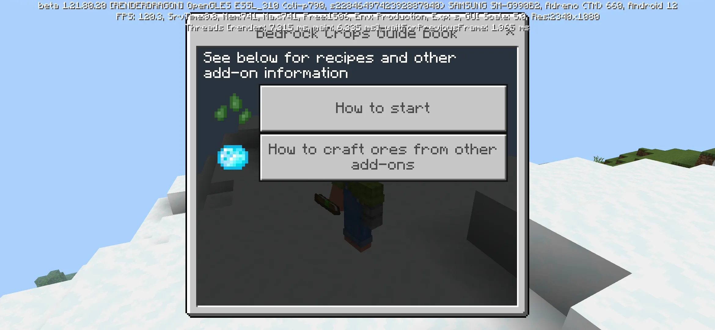 Guide from Crops Mod for Minecraft PE