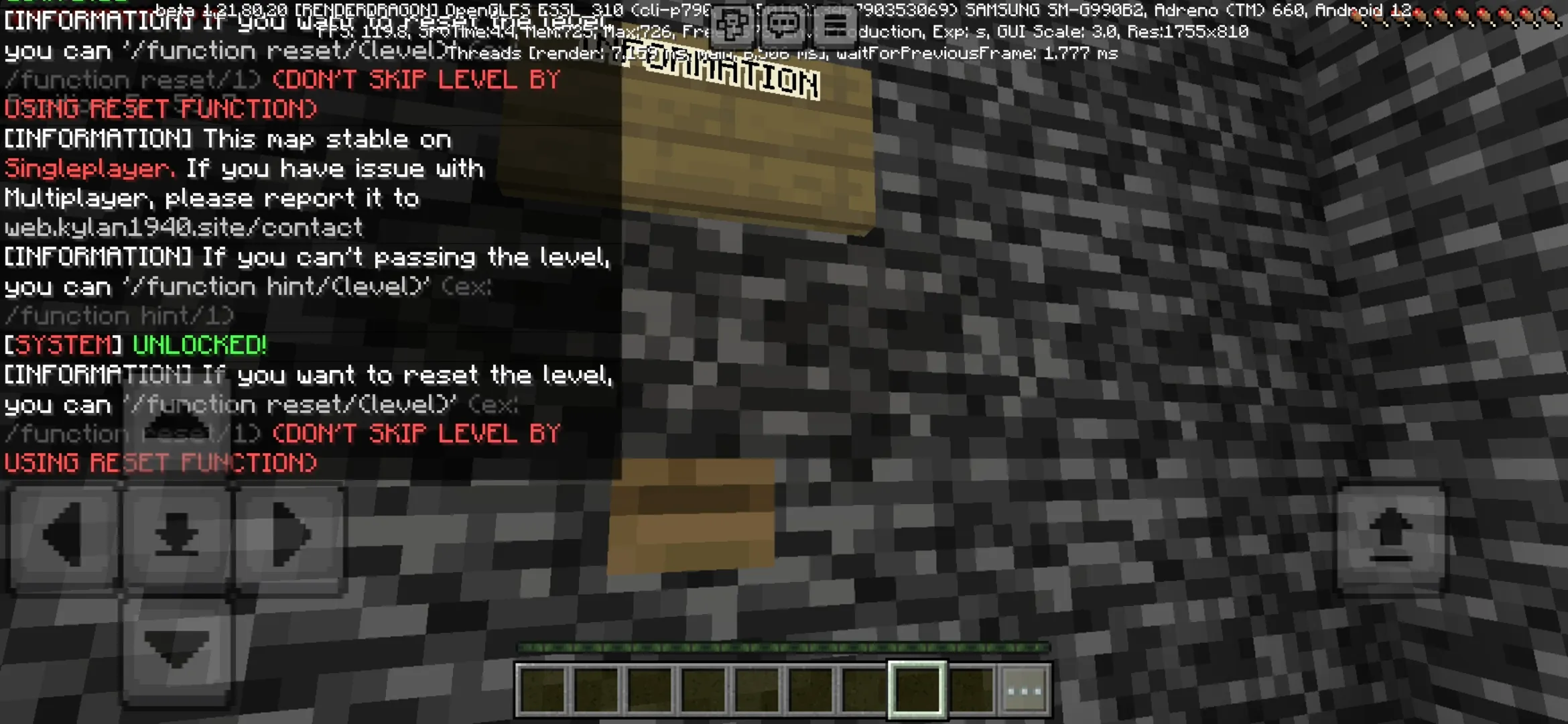 Info from Escape from the Prison Map for Minecraft PE