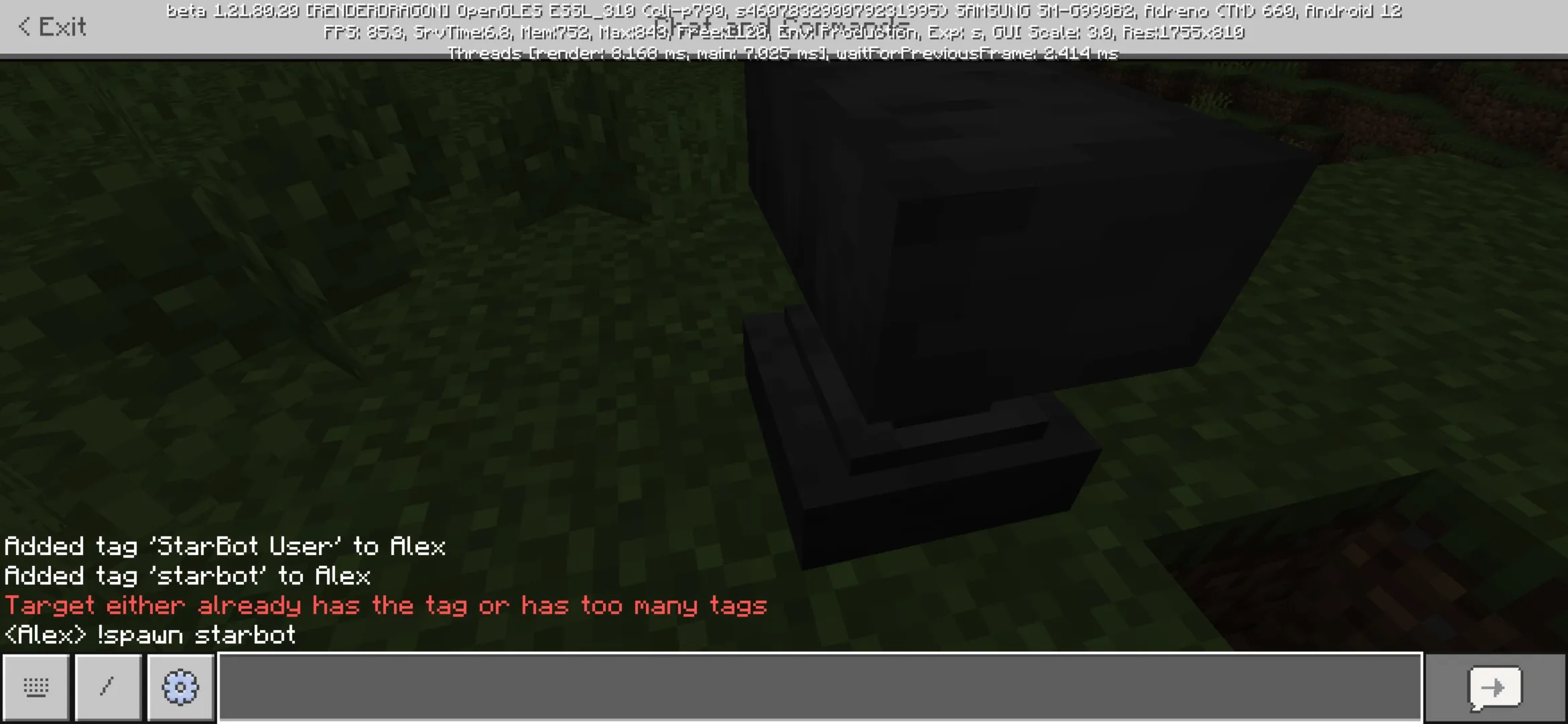 Info from Fake Player Mod for Minecraft PE