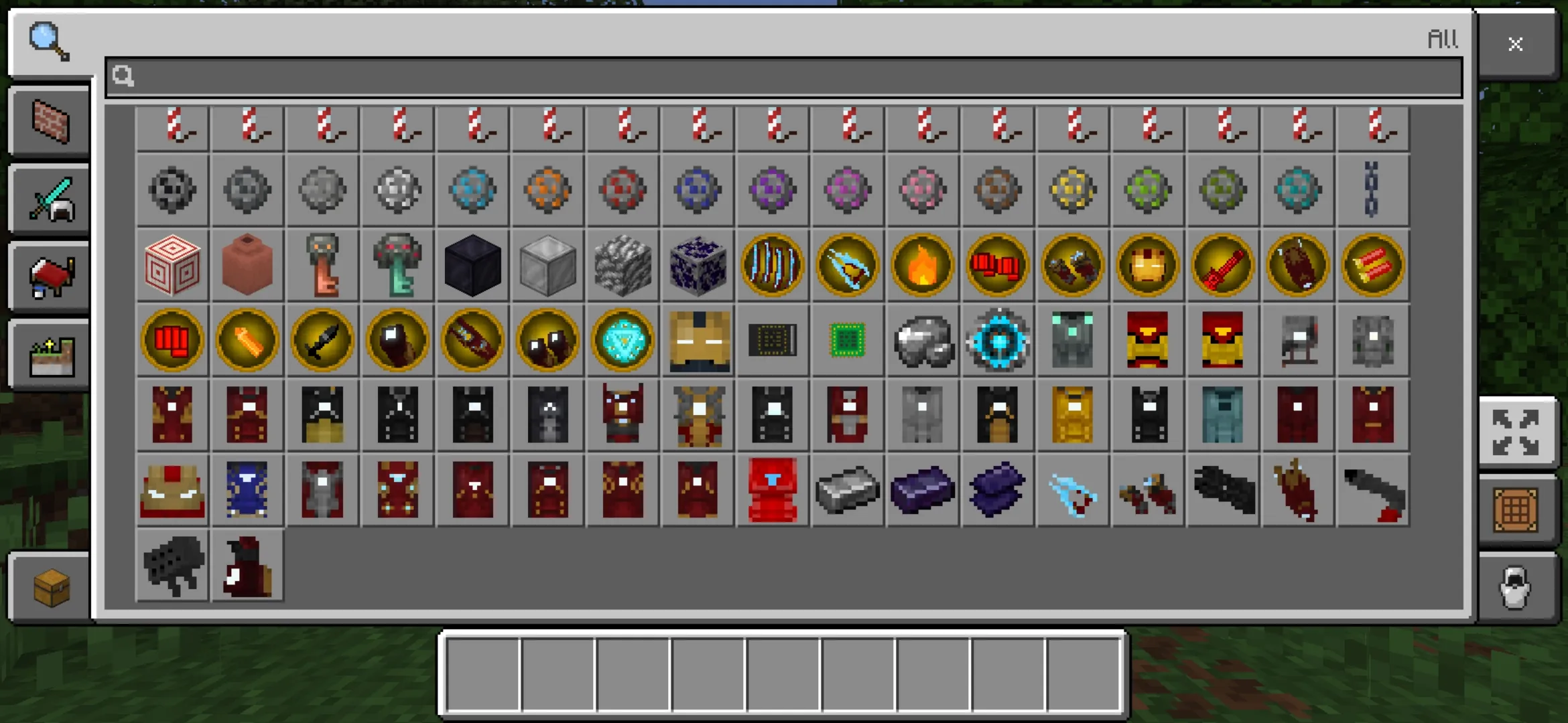 Inventory from Iron Man Mod for Minecraft PE