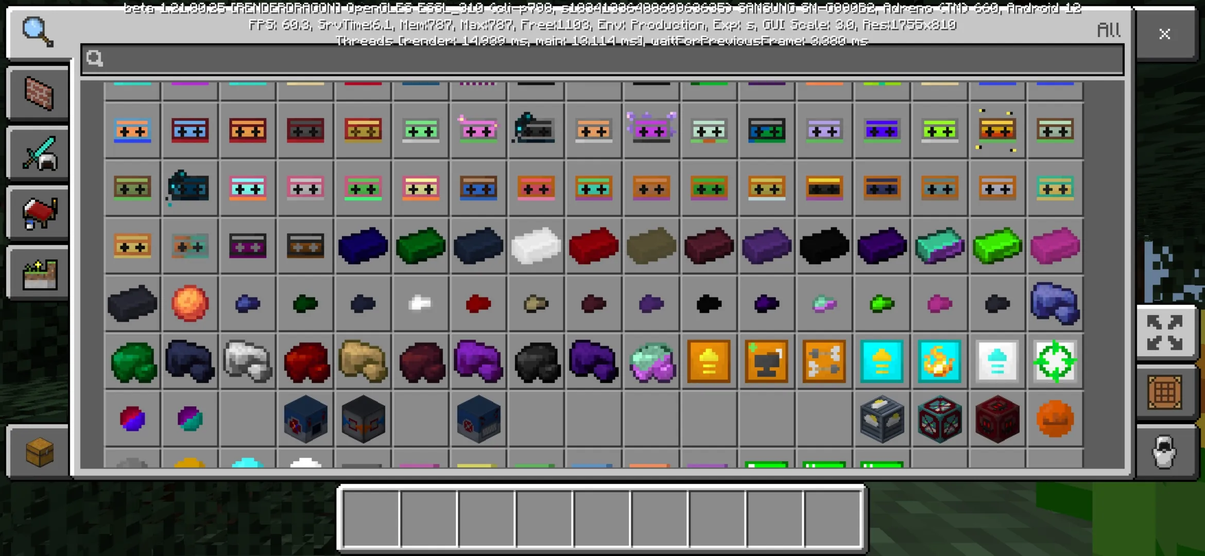 Inventory from Poke Fantasy Expansion Mod for Minecraft PE