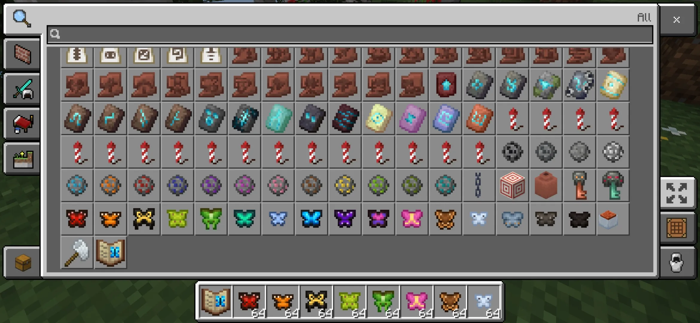 Inventory from Butterflies and Moths Mod for Minecraft PE