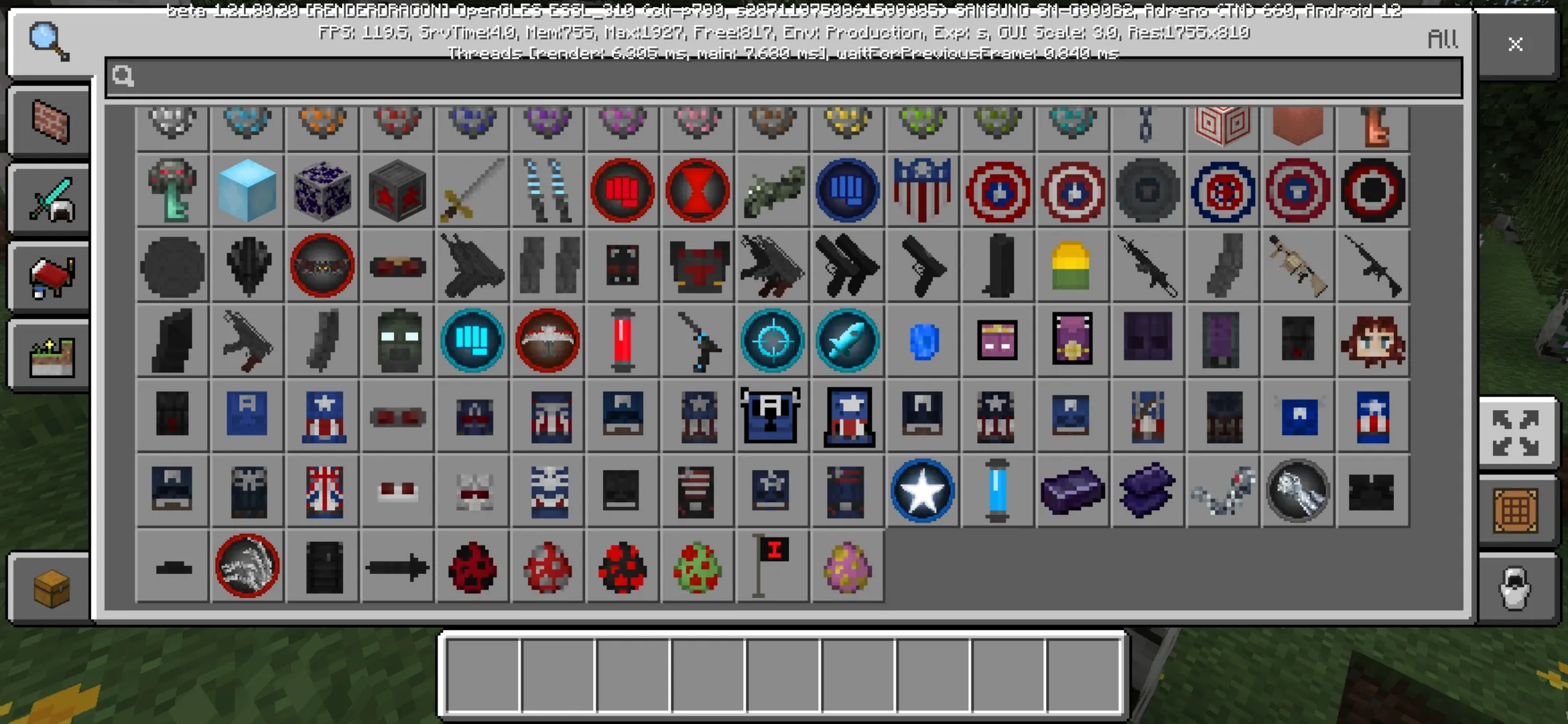 Items from Captain America Mod for Minecraft PE