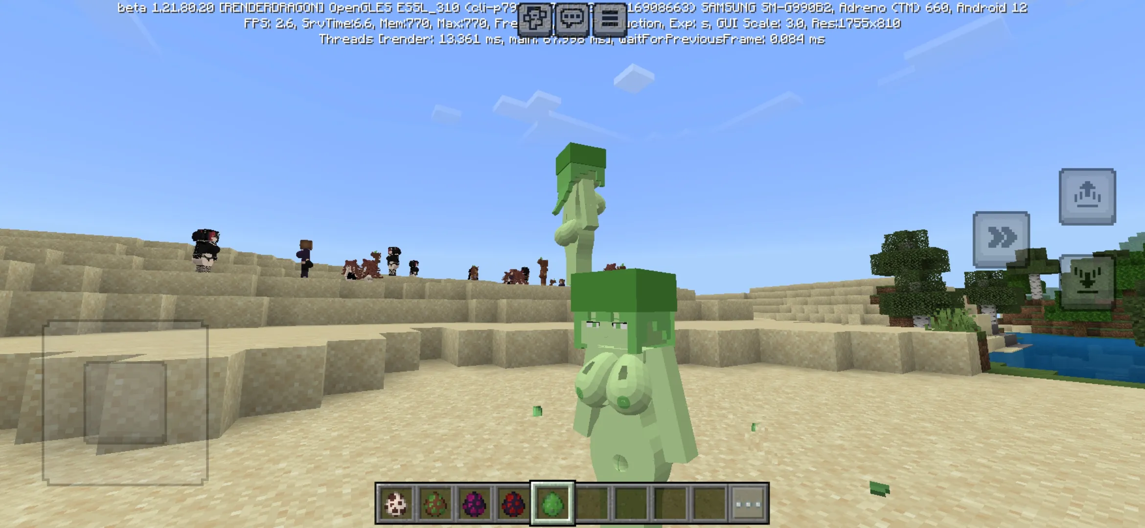 Jump from Slime Girl Mod for Minecraft PE