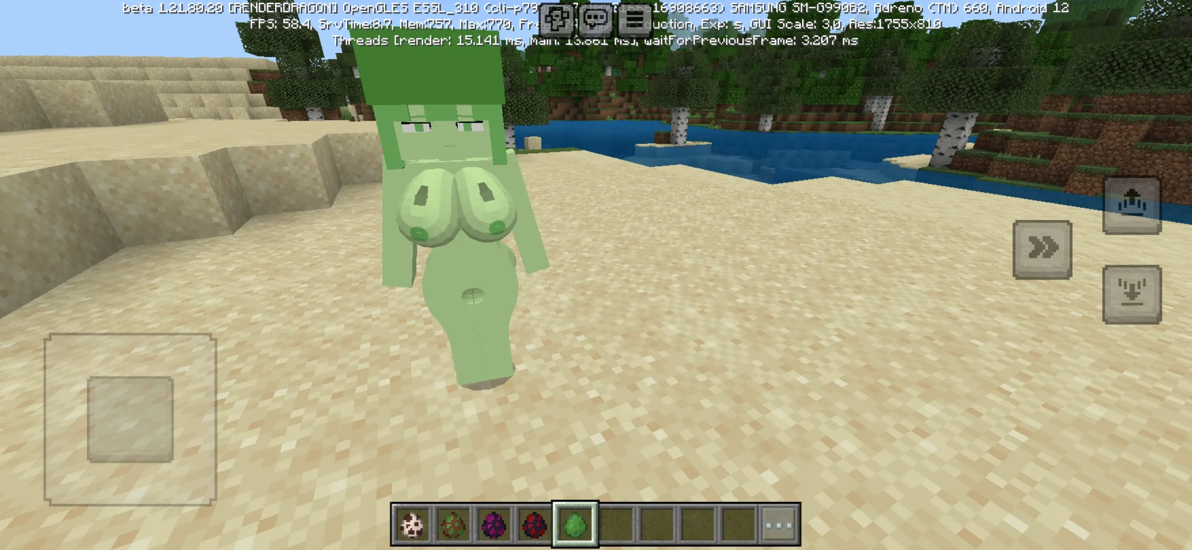 Naked from Slime Girl Mod for Minecraft PE