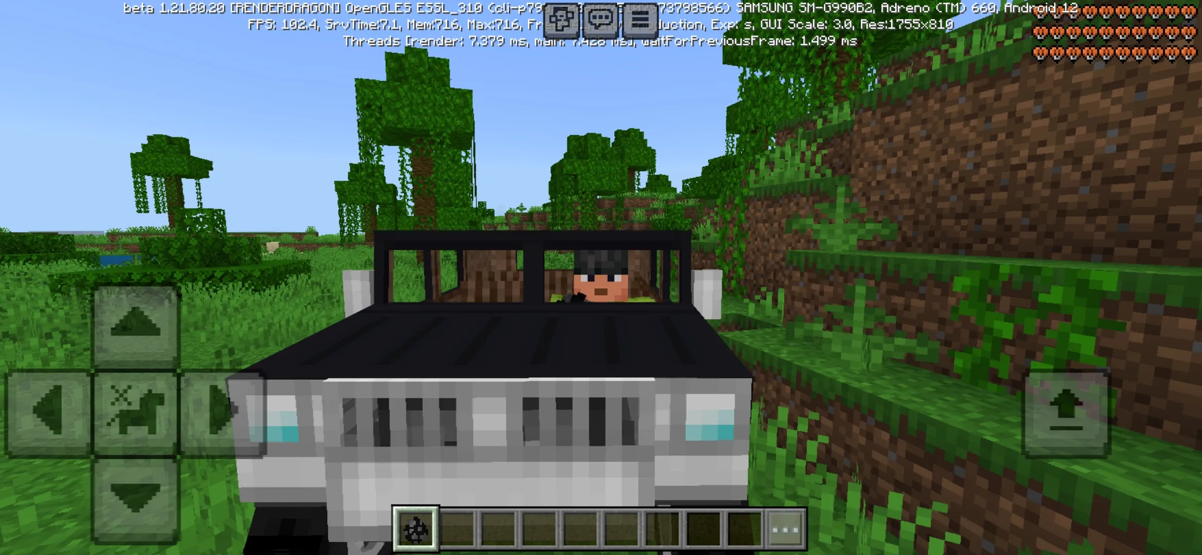 Options from US Army Car Mod for Minecraft PE