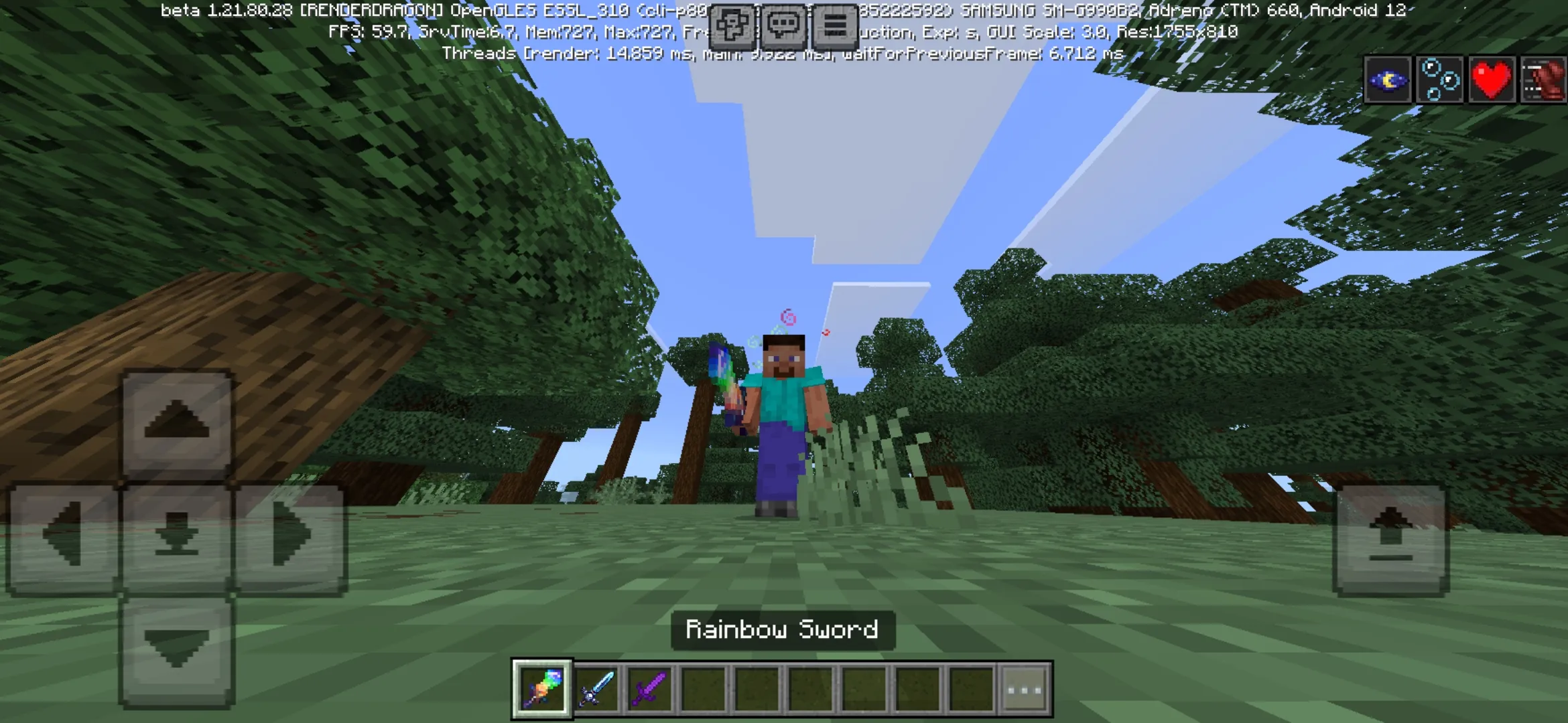 Rainbow Sword from Epic Fight Mod for Minecraft PE