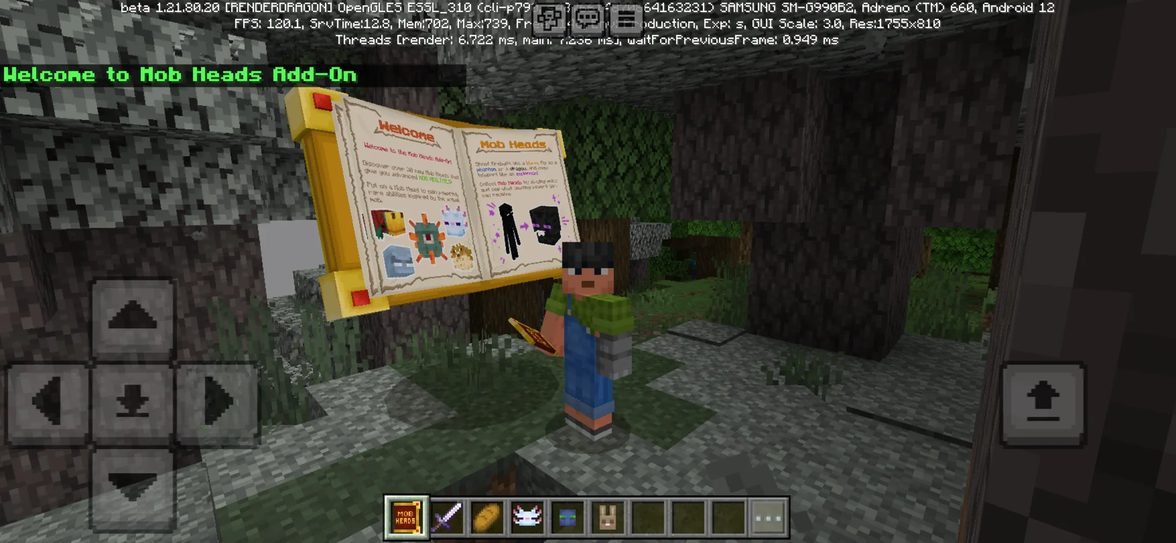 Start from Mob Heads Mod for Minecraft PE