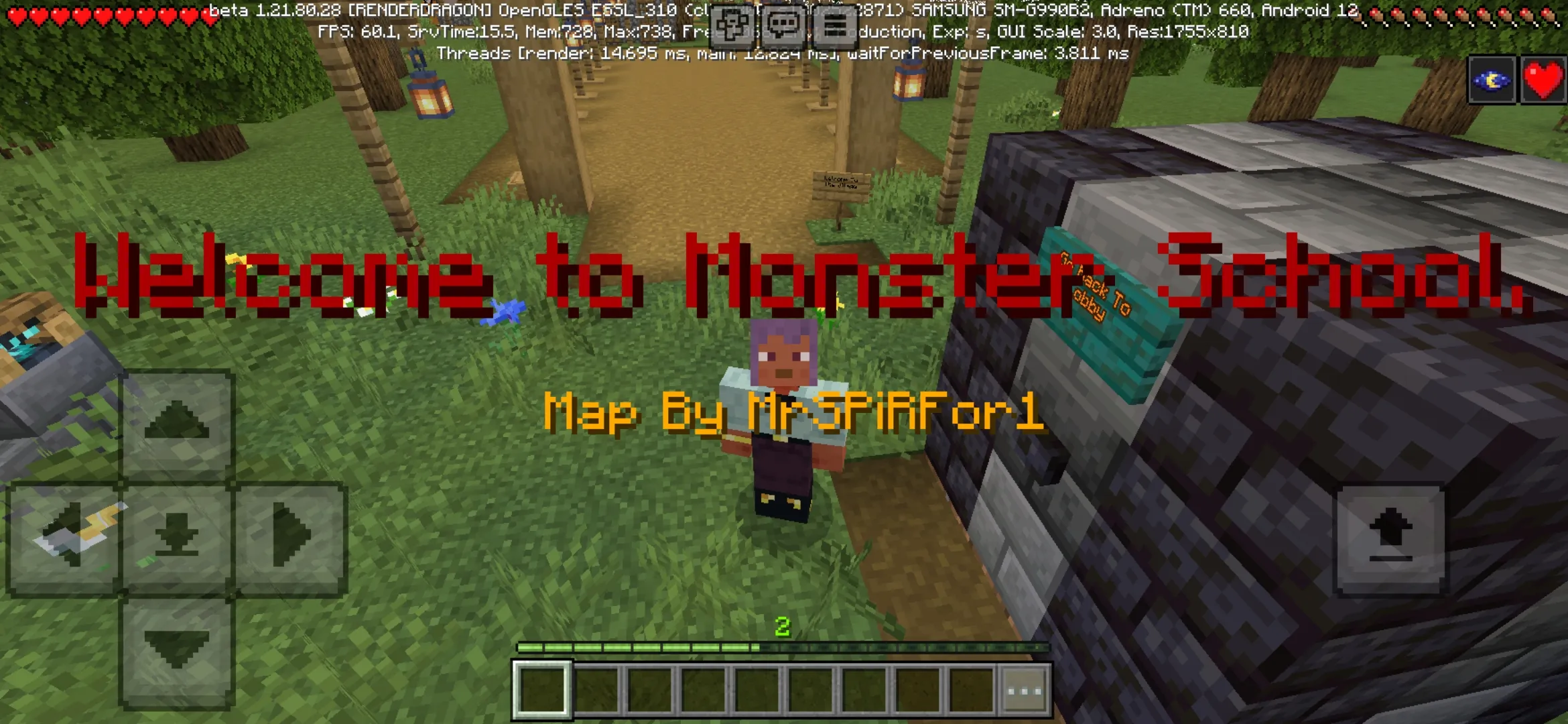 Start from Monsters School Map for Minecraft PE