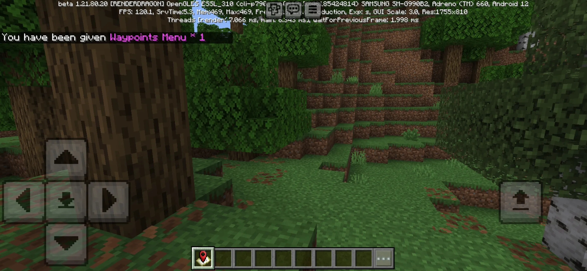 Start from Waypoint Mod for Minecraft PE
