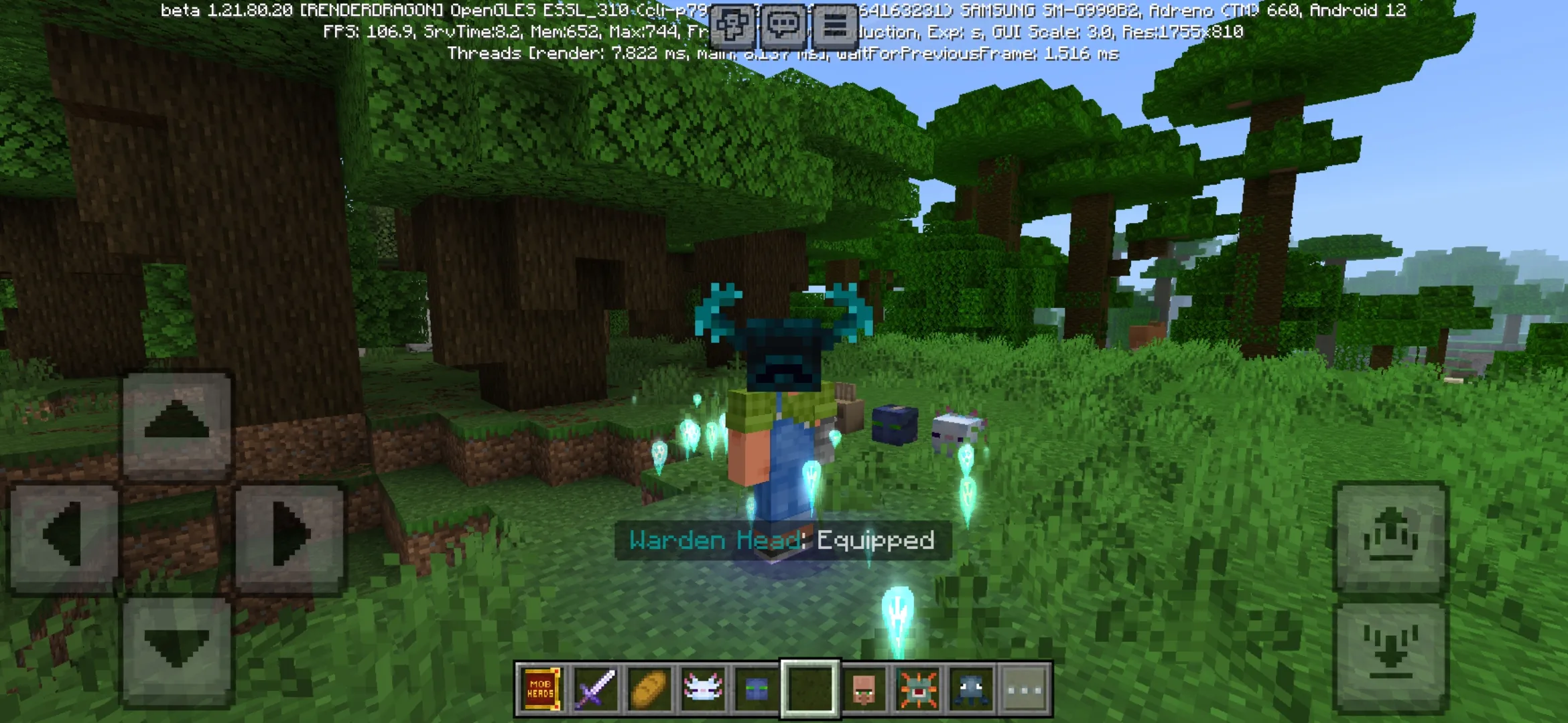Warden from Mob Heads Mod for Minecraft PE