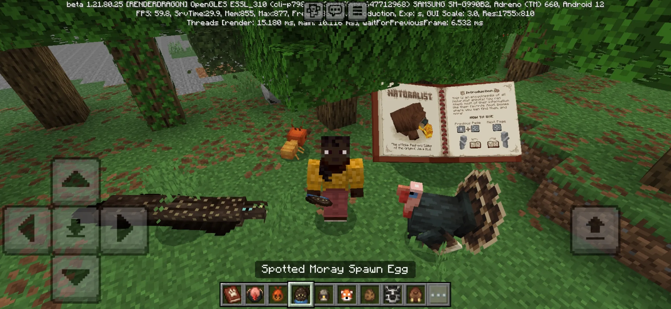 Animals from Naturalist Mod for Minecraft PE