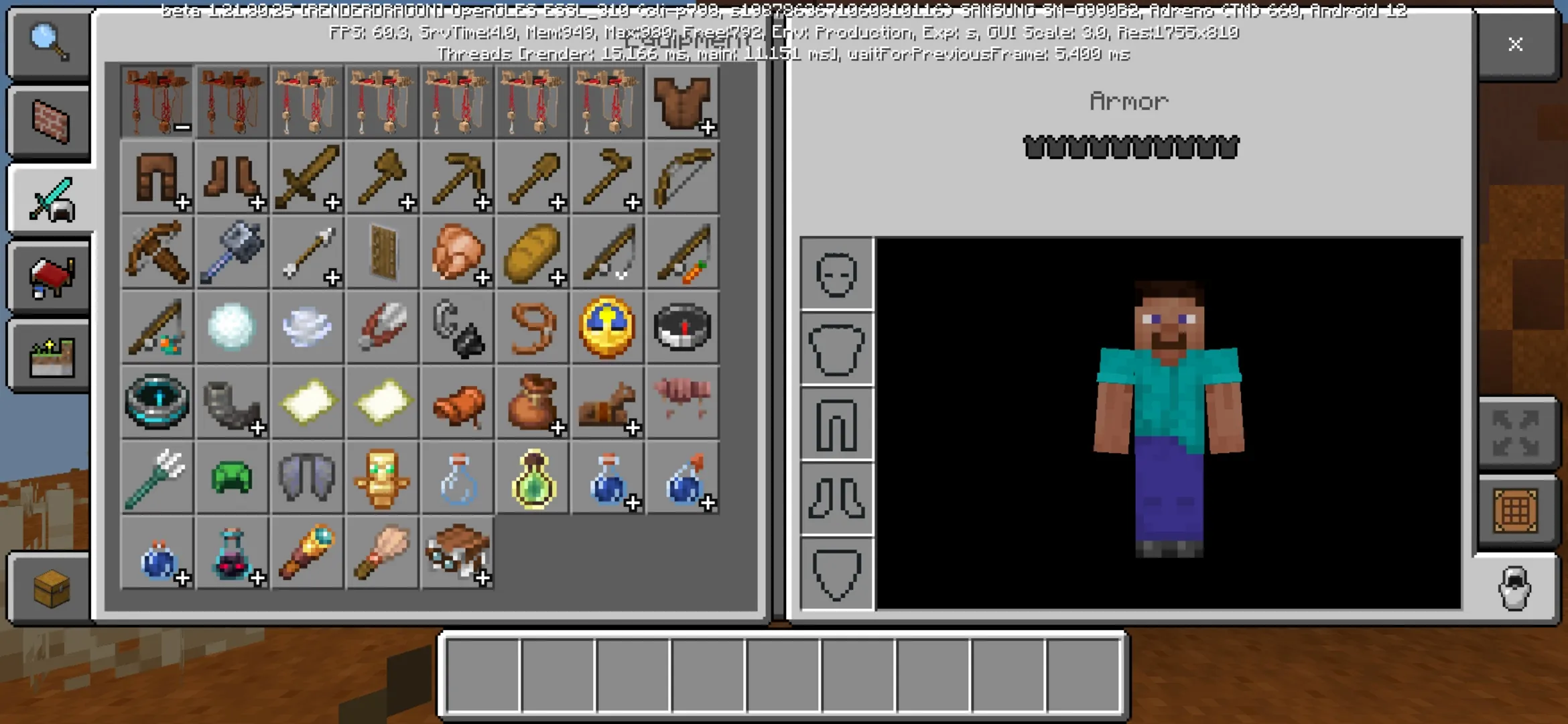 Armor from Scaramouche Hat Mod for Minecraft PE