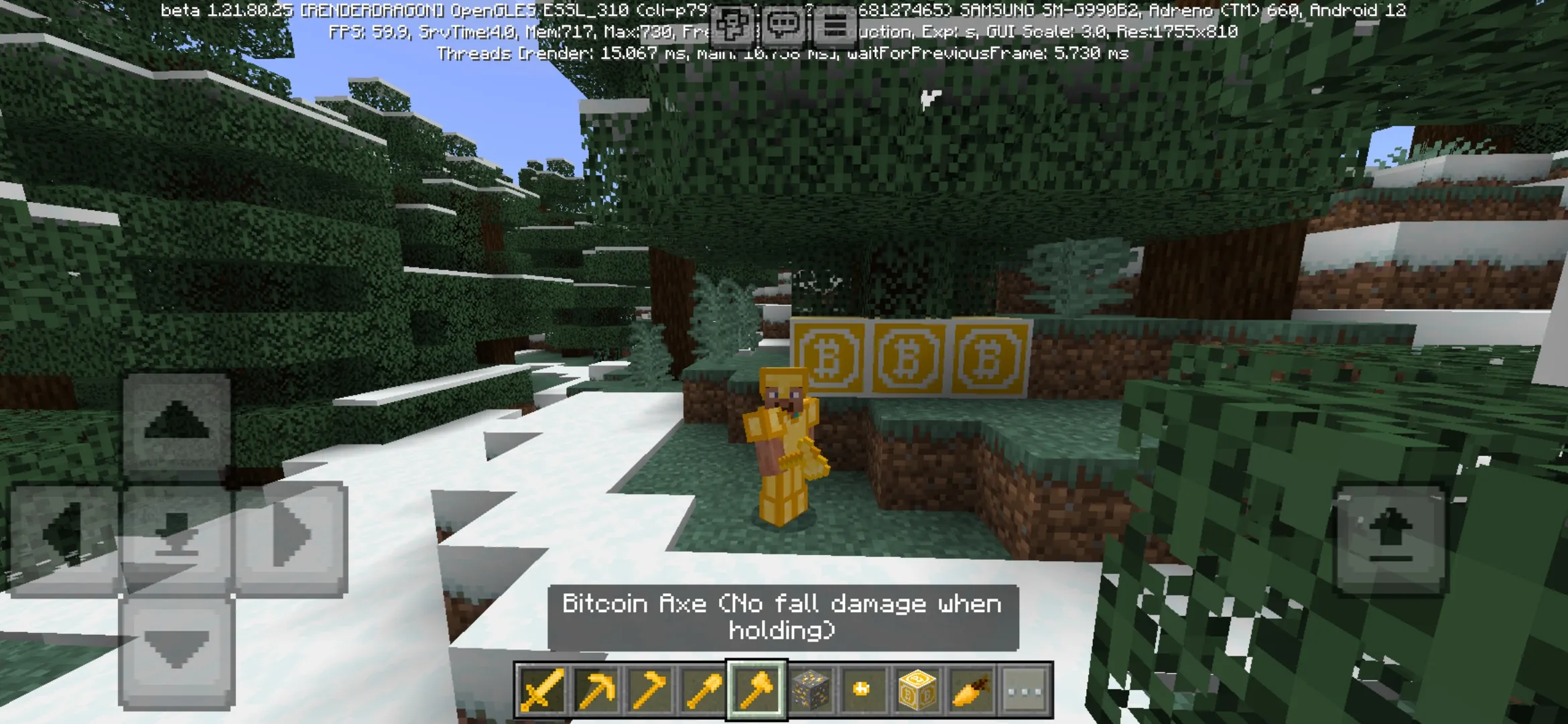 Axe from Bitcoin Mod for Minecraft PE
