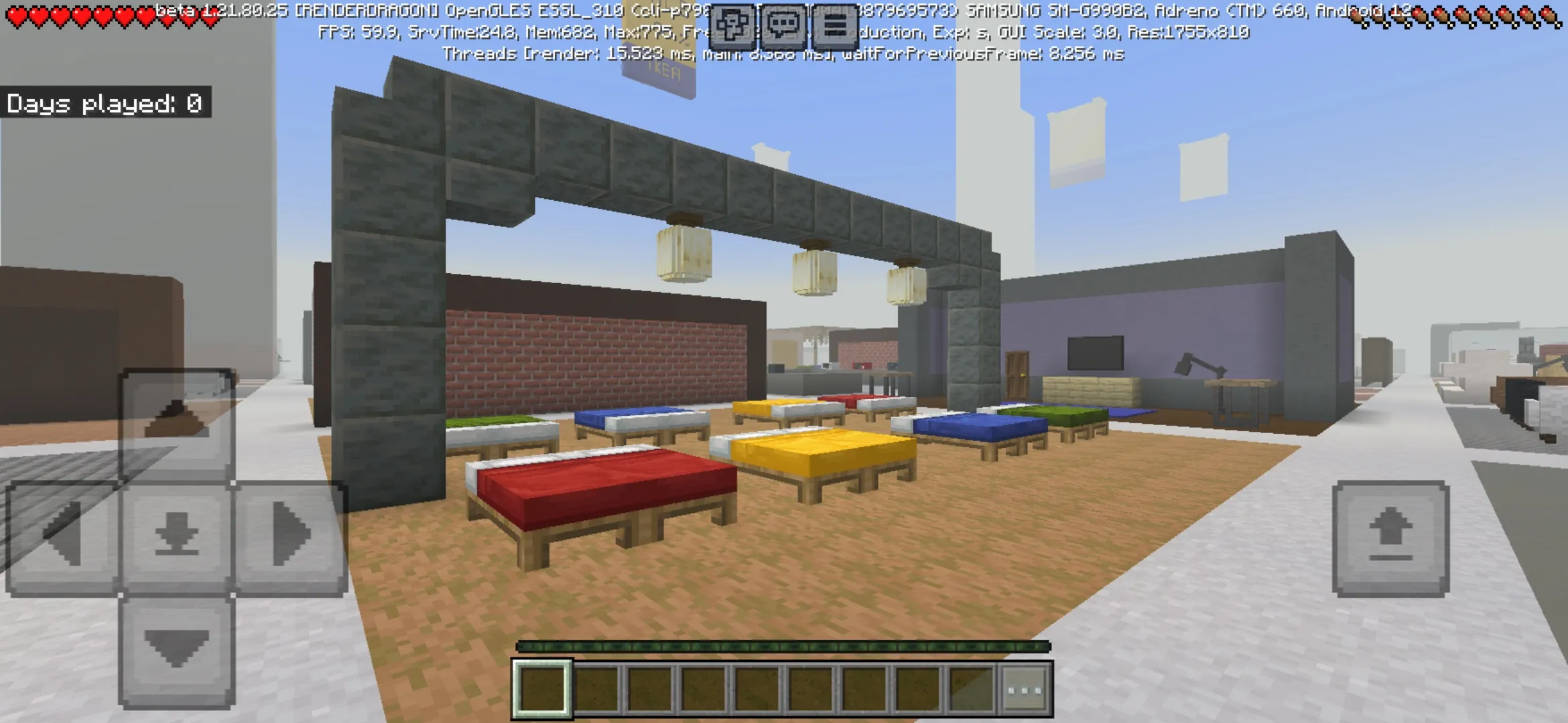 Beds from Ikea 3008 Closing Time Map for Minecraft PE