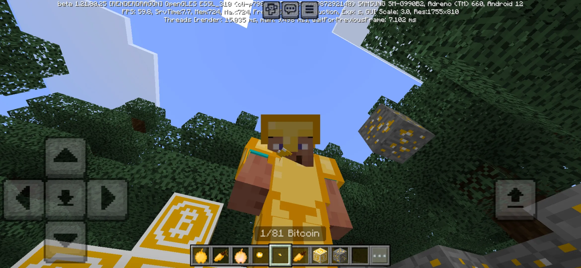 Bitcoin from Cryptocurrencies Mod for Minecraft PE