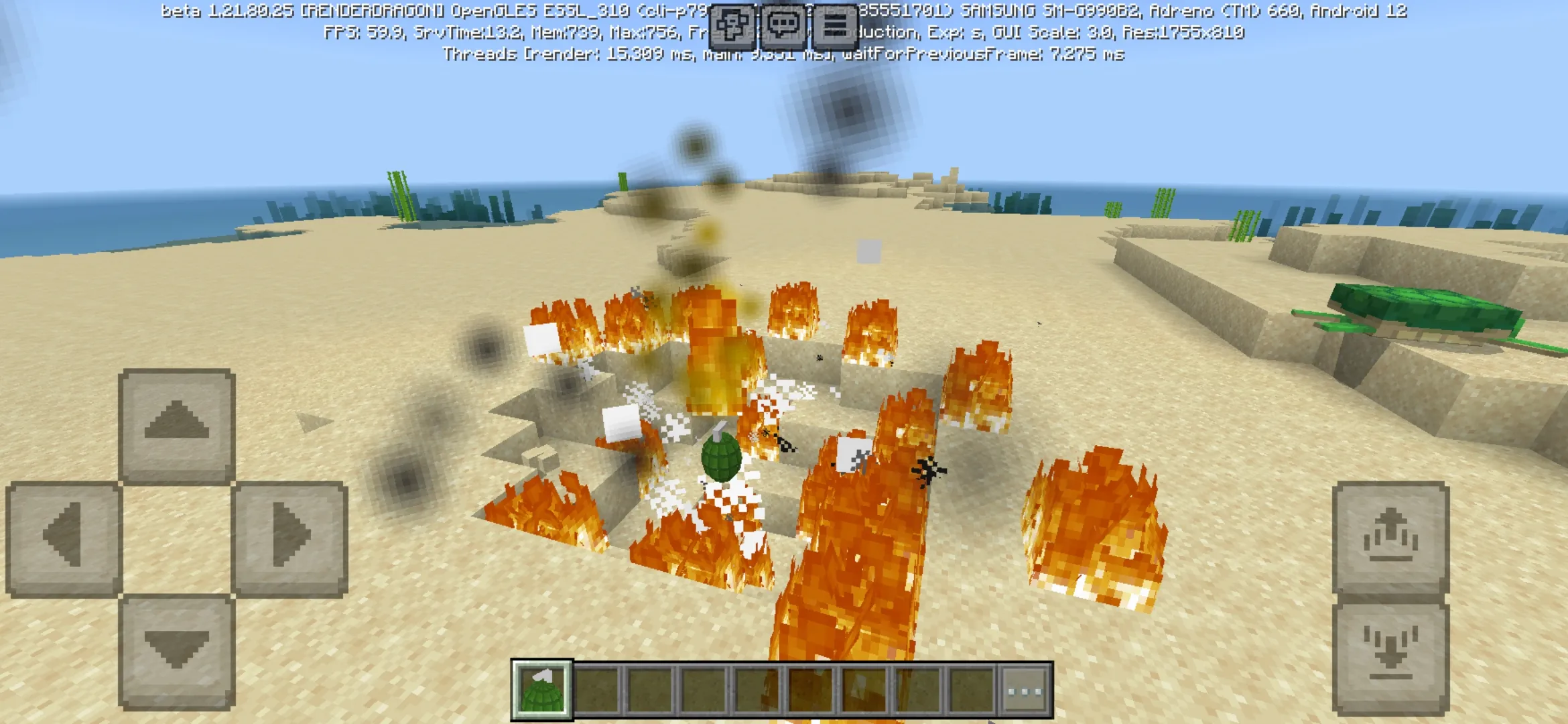 Danger from Throwable Grenades Mod for Minecraft PE