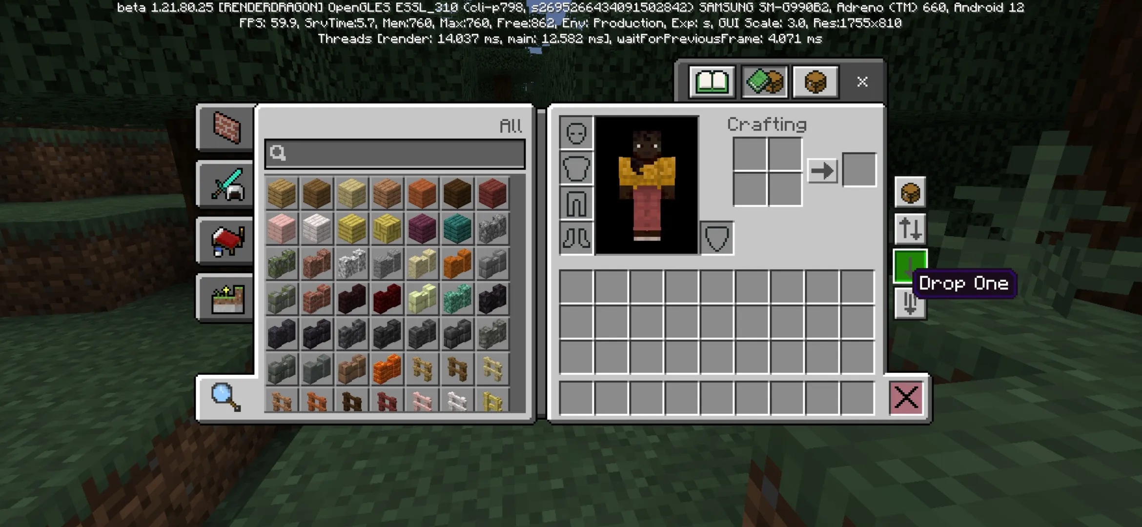 Drop One from Better Inventory Texture Pack for Minecraft PE