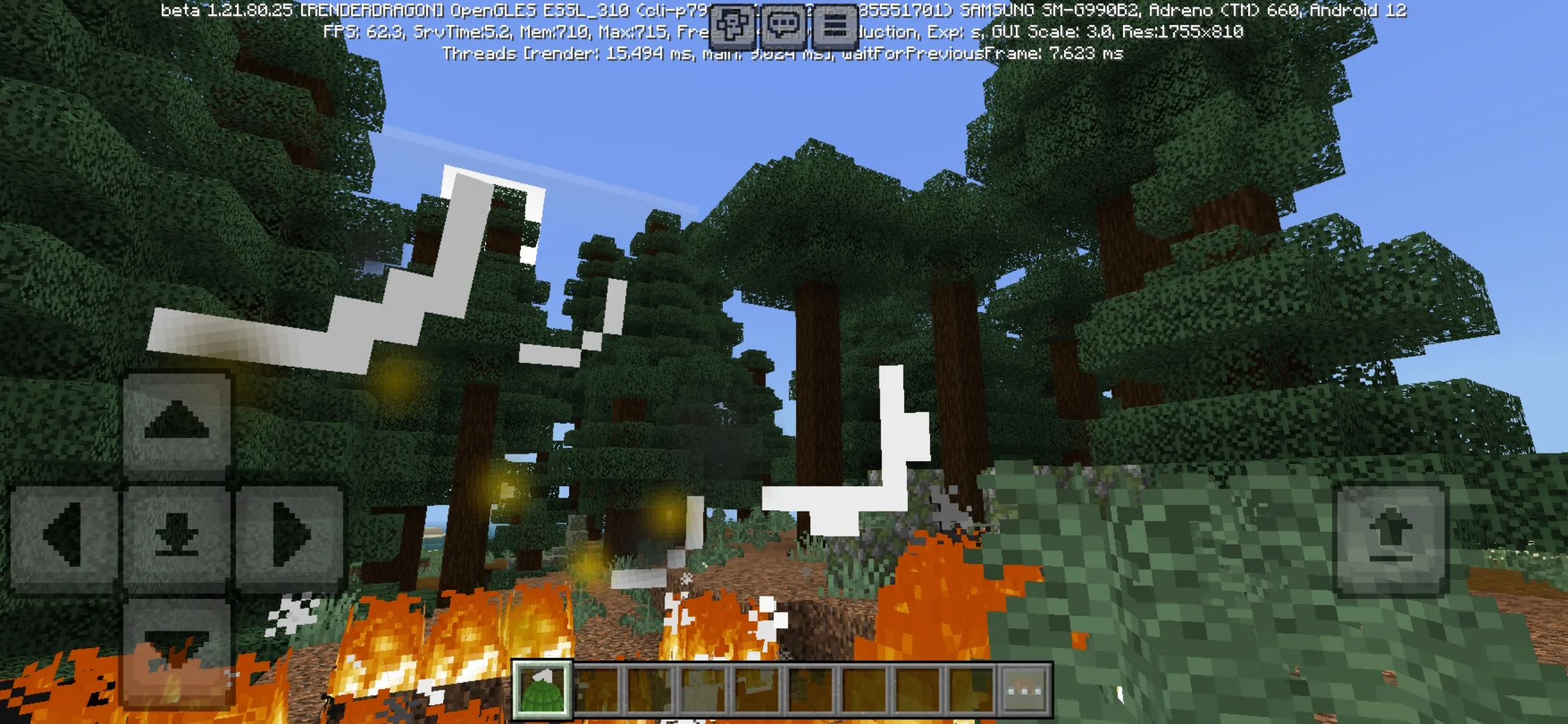 Explosion from Throwable Grenades Mod for Minecraft PE