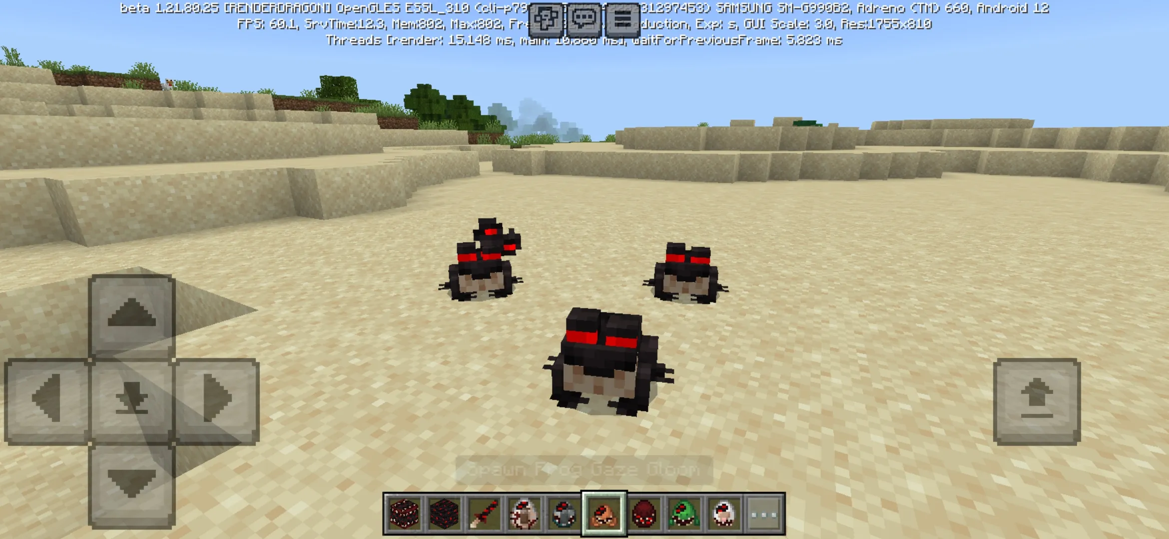 Frogs from Infection Gaze Gloom Mod for Minecraft PE