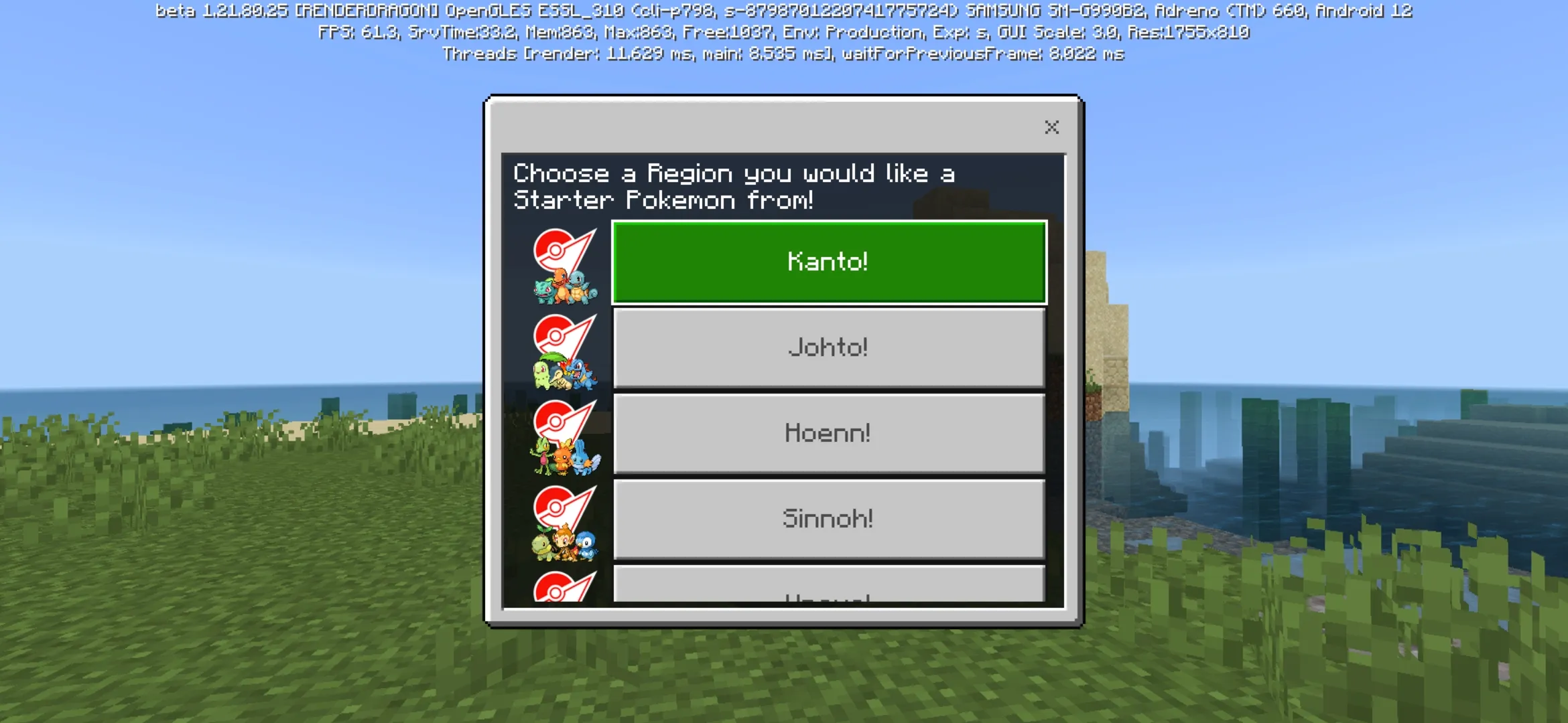 Functions from Paper Pokemon Mod for Minecraft PE