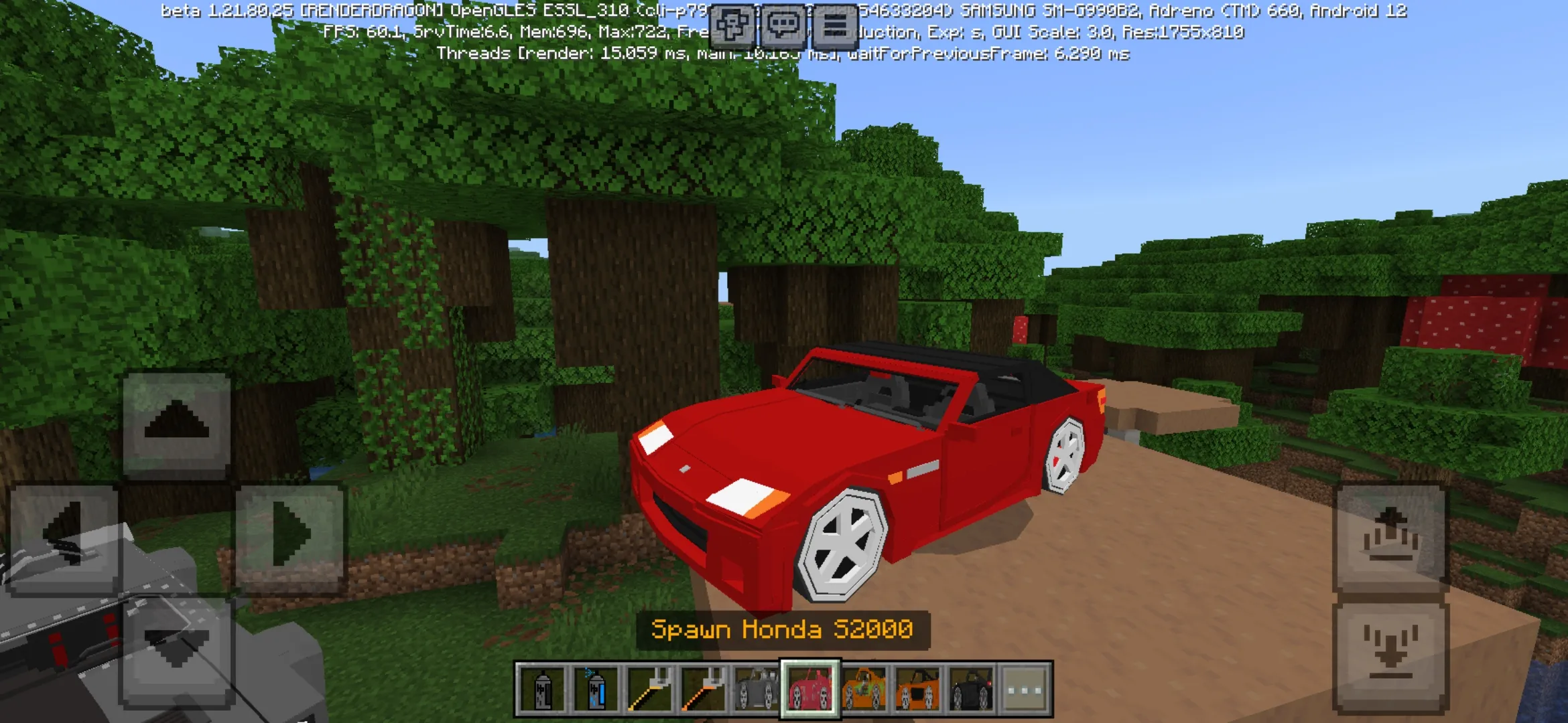 Honda from Fast and Furious Mod for Minecraft PE