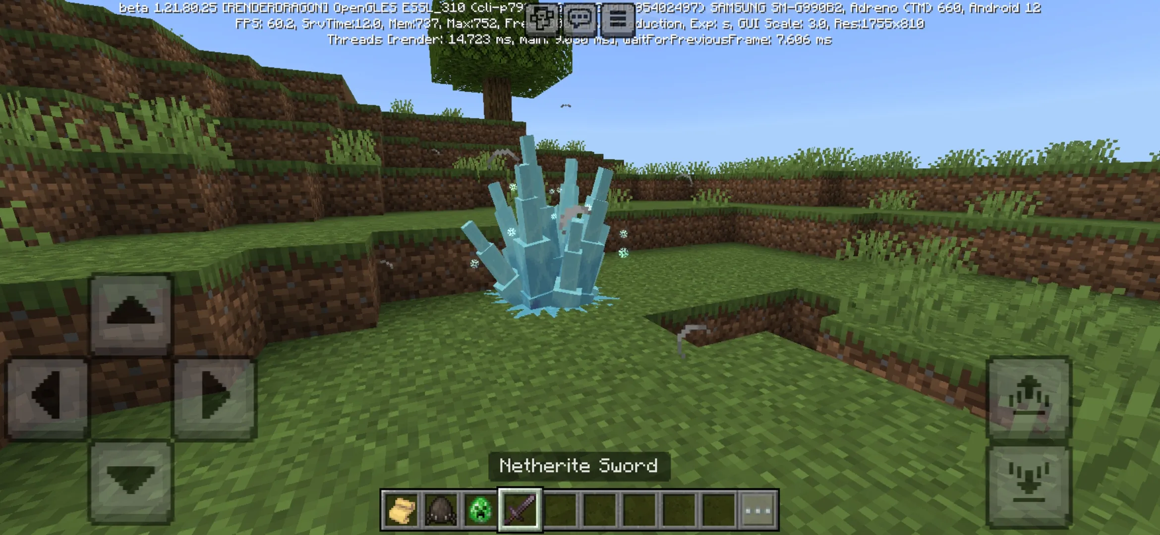 Ice Spikes from Damage Effects Mod for Minecraft PE