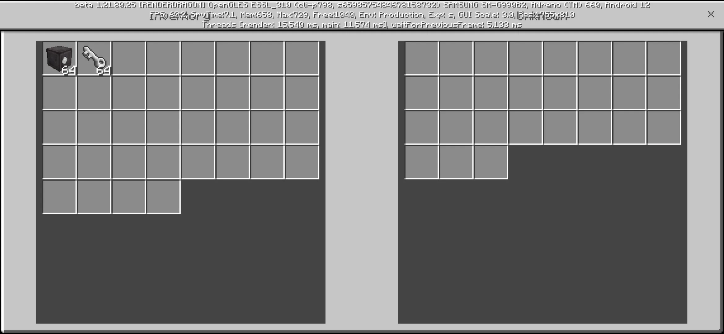 Inside from Safes Mod for Minecraft PE