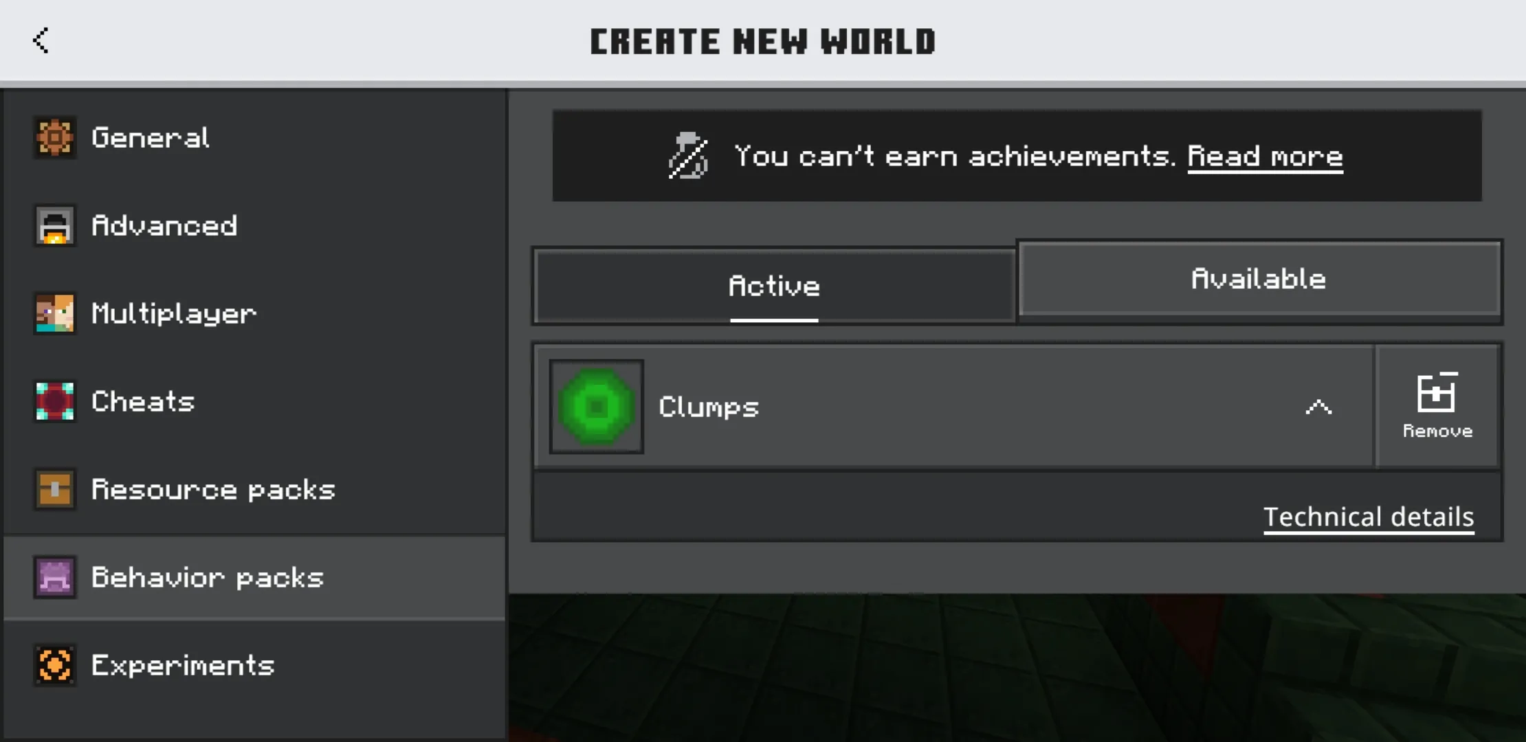 Install from Clumps Mod for Minecraft PE