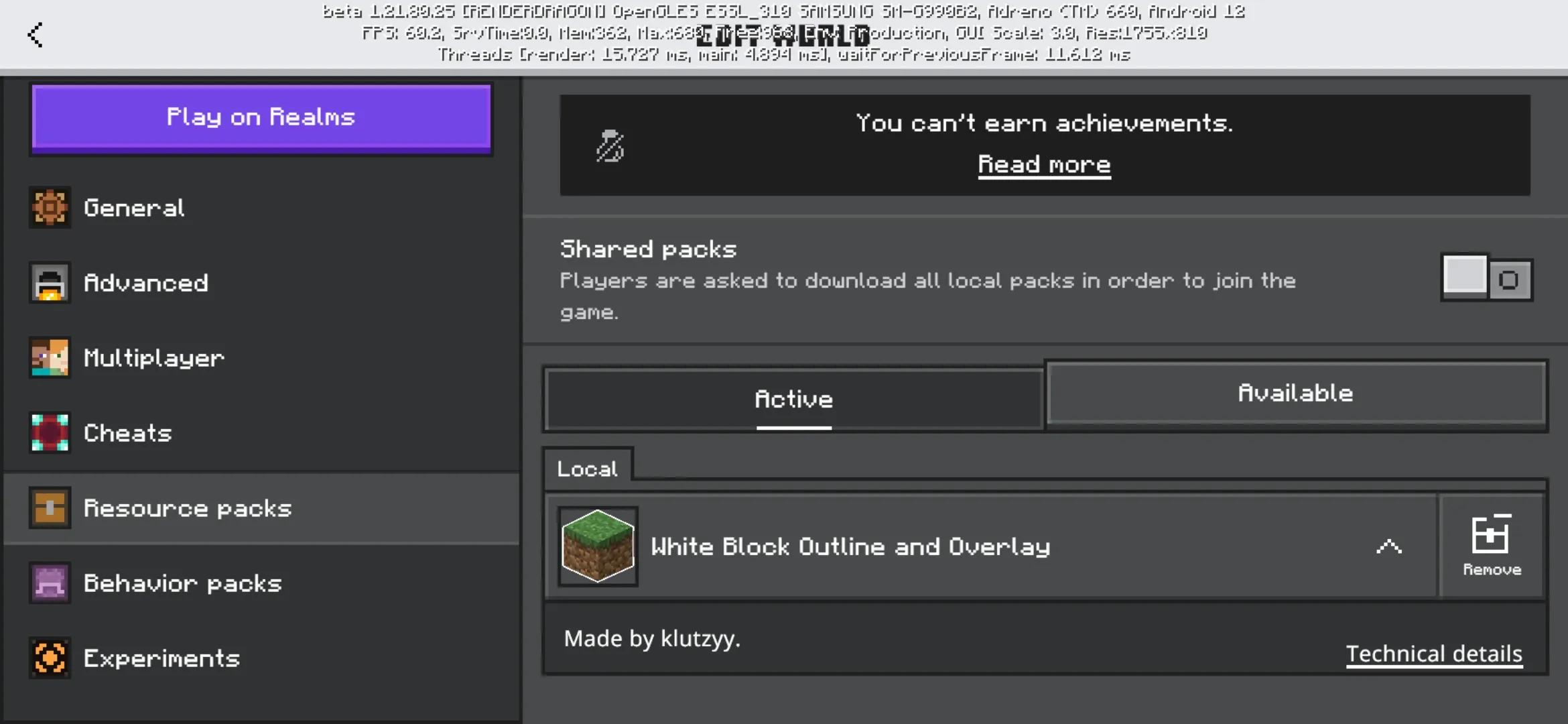 Install from Block Outline Texture Pack for Minecraft PE