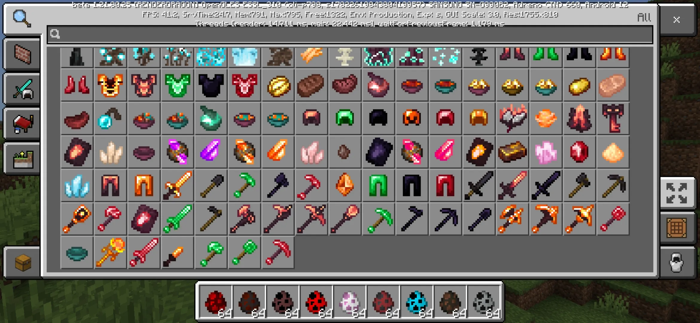 Inventory from Nether Mod for Minecraft PE